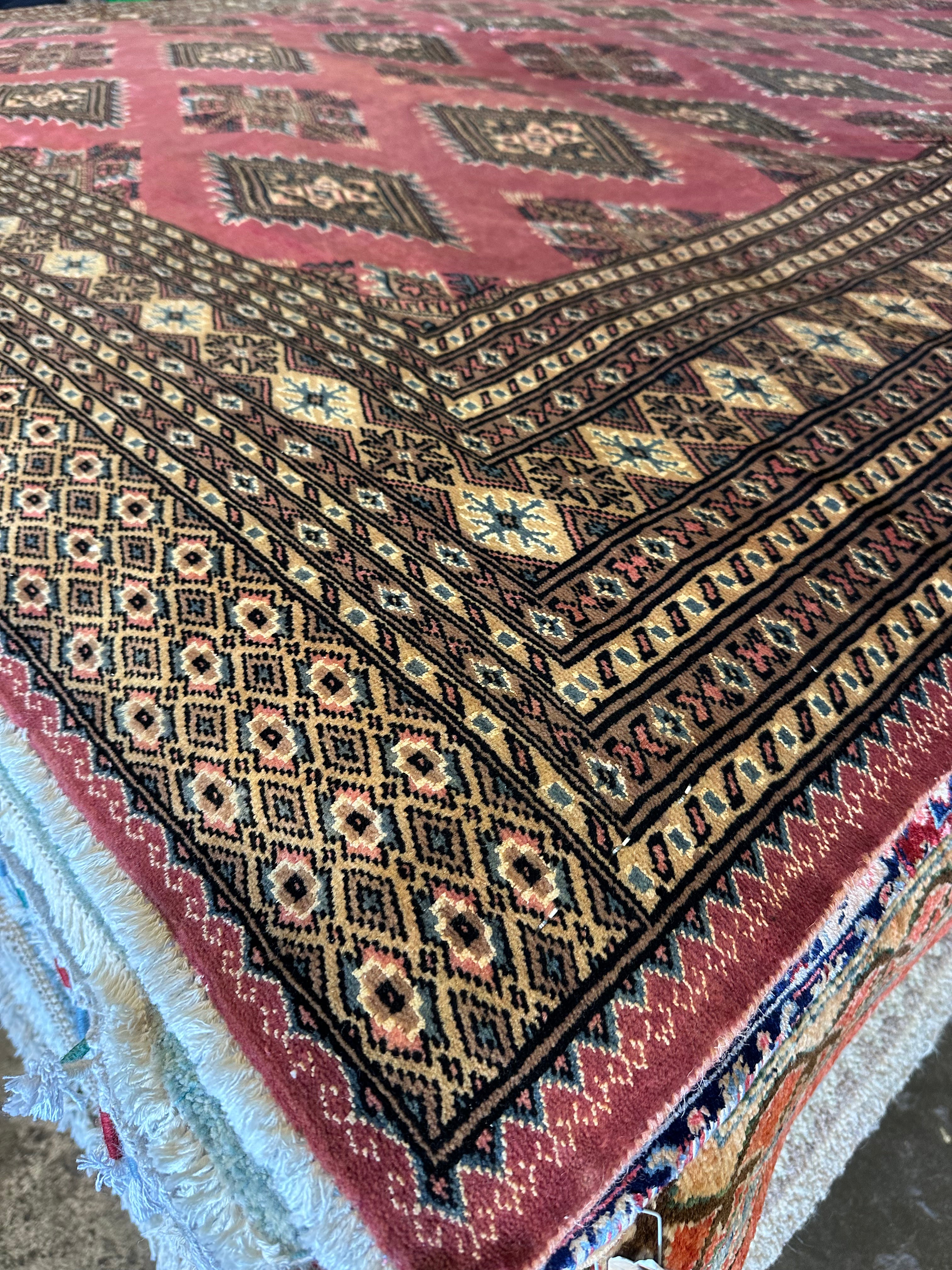 Shari Weiser 8.1x10.4 Pink Afghani Bokhara Rug