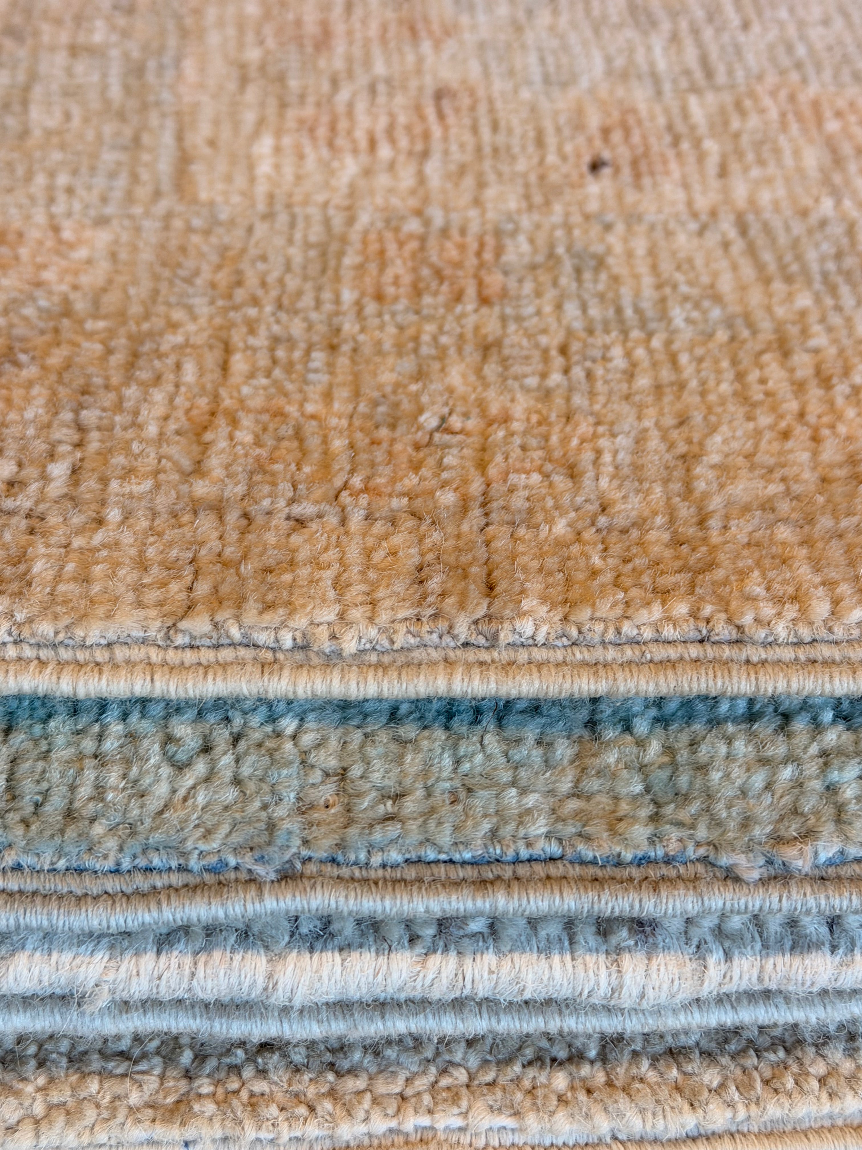 Darlene Gosh 8.11x11.11 Orange and Blue Afghani Whitewashed Oushak