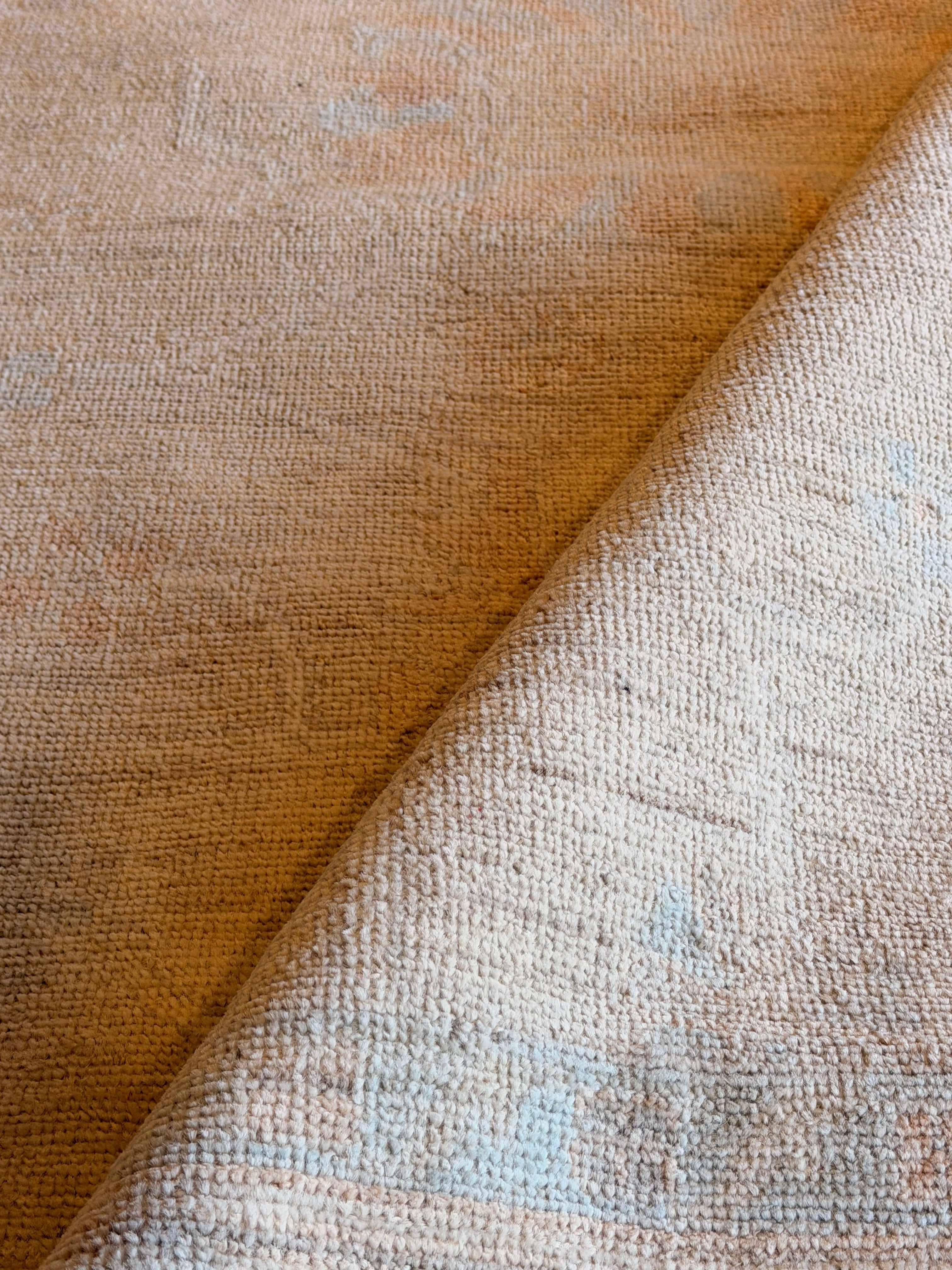 Darlene Gosh 8.11x11.11 Orange and Blue Afghani Whitewashed Oushak