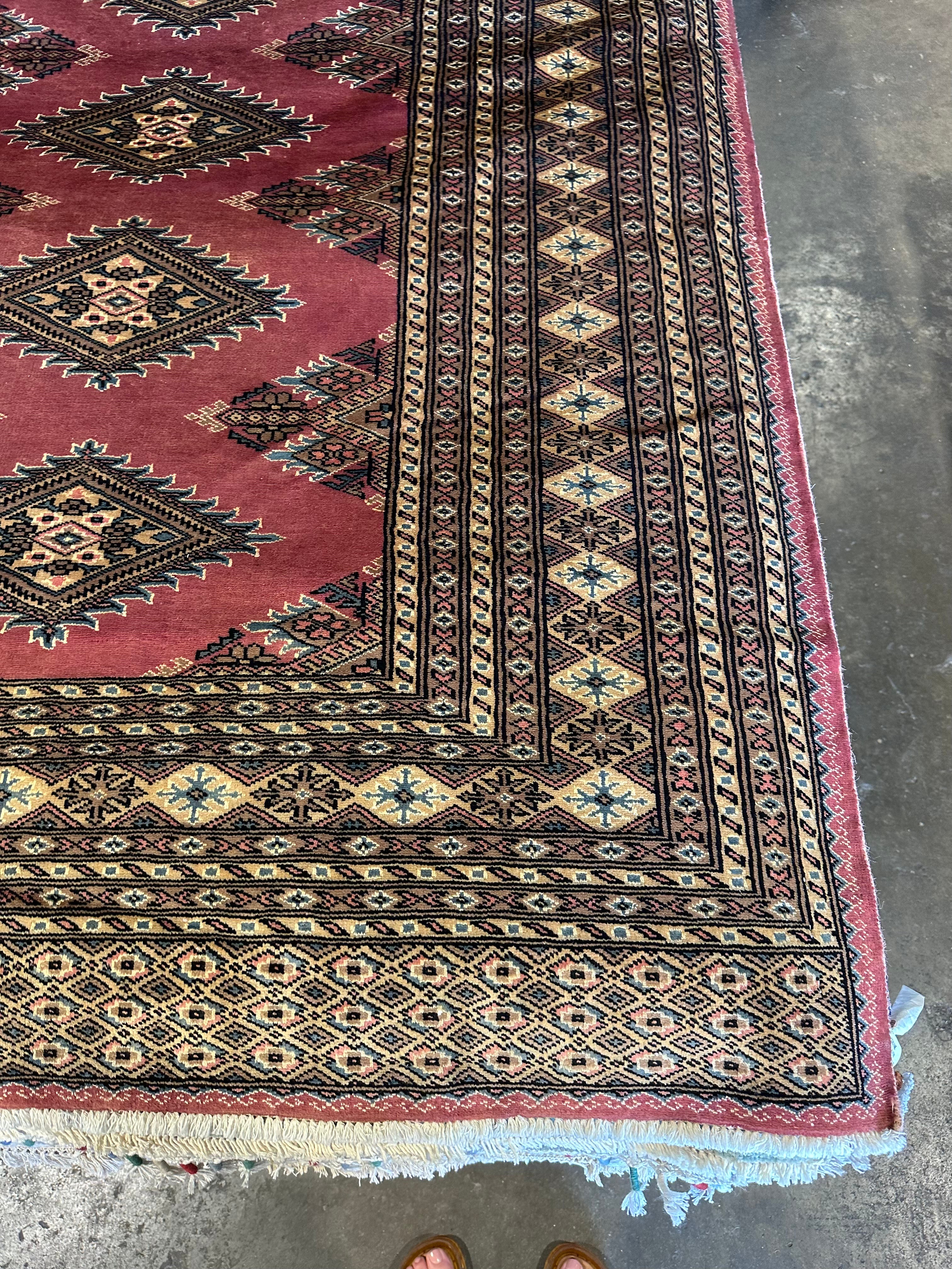 Shari Weiser 8.1x10.4 Pink Afghani Bokhara Rug