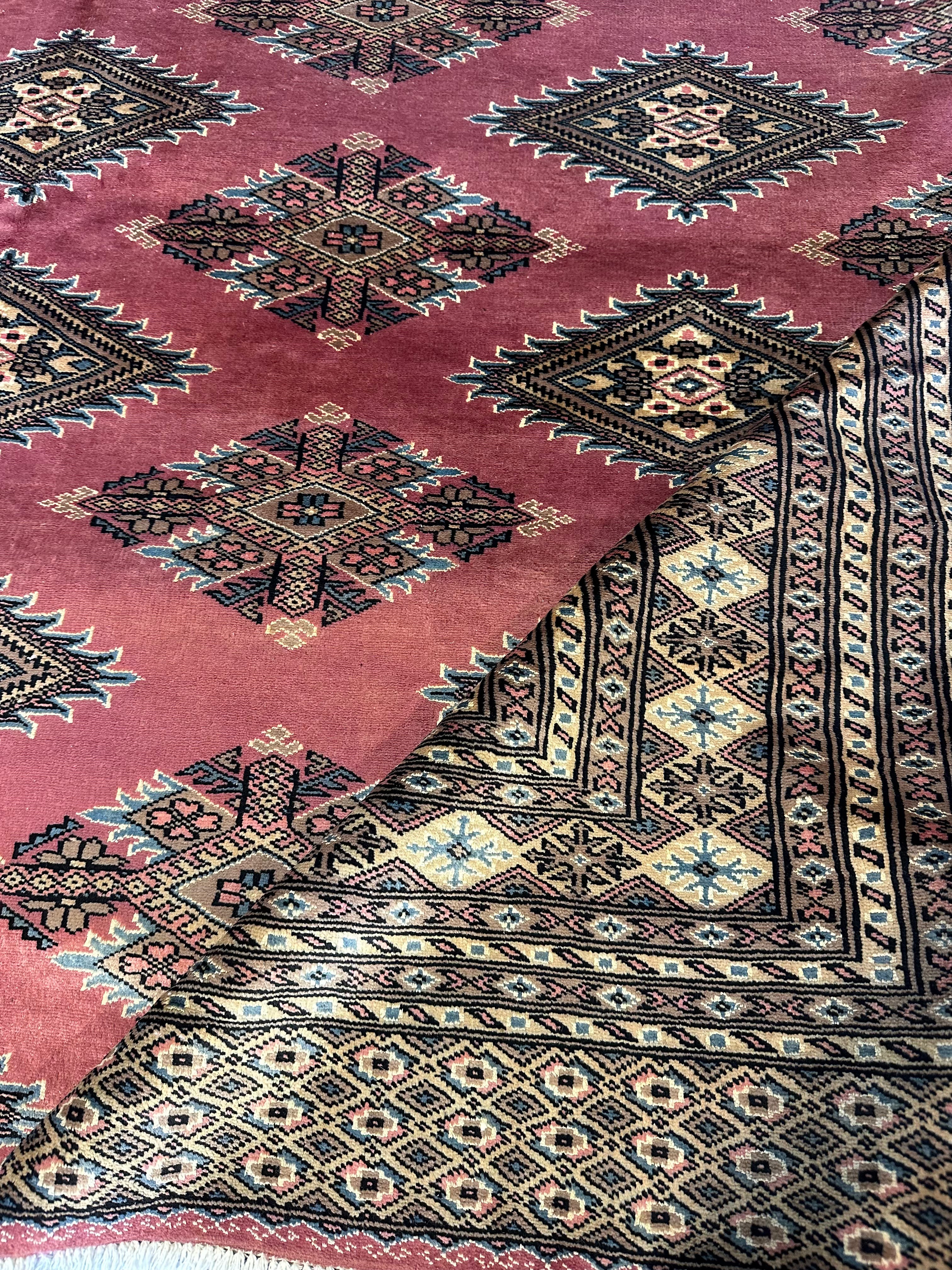 Shari Weiser 8.1x10.4 Pink Afghani Bokhara Rug