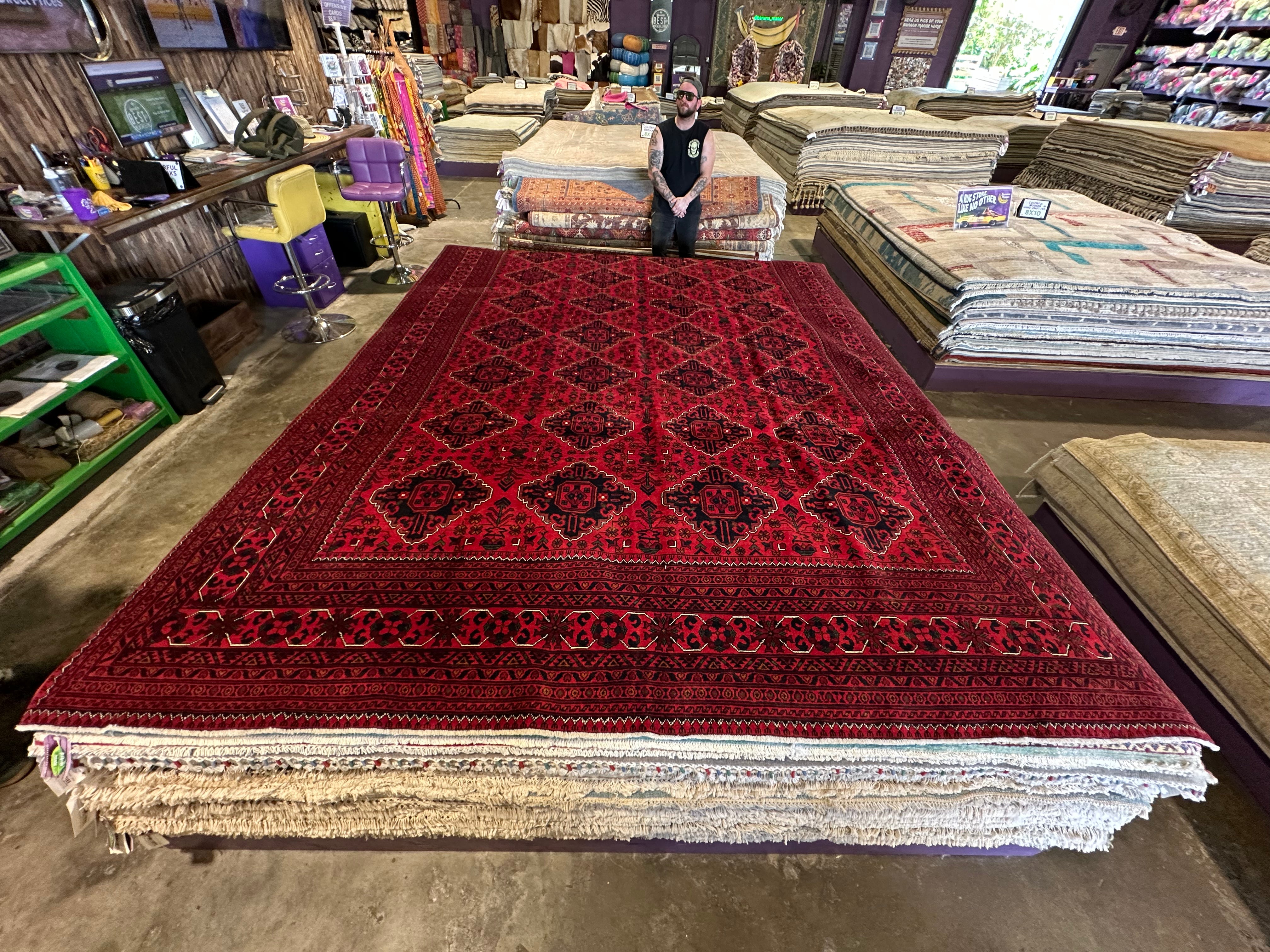 Kelly Vitz 8.2x11.3 Red Afghani Khamyab Rug