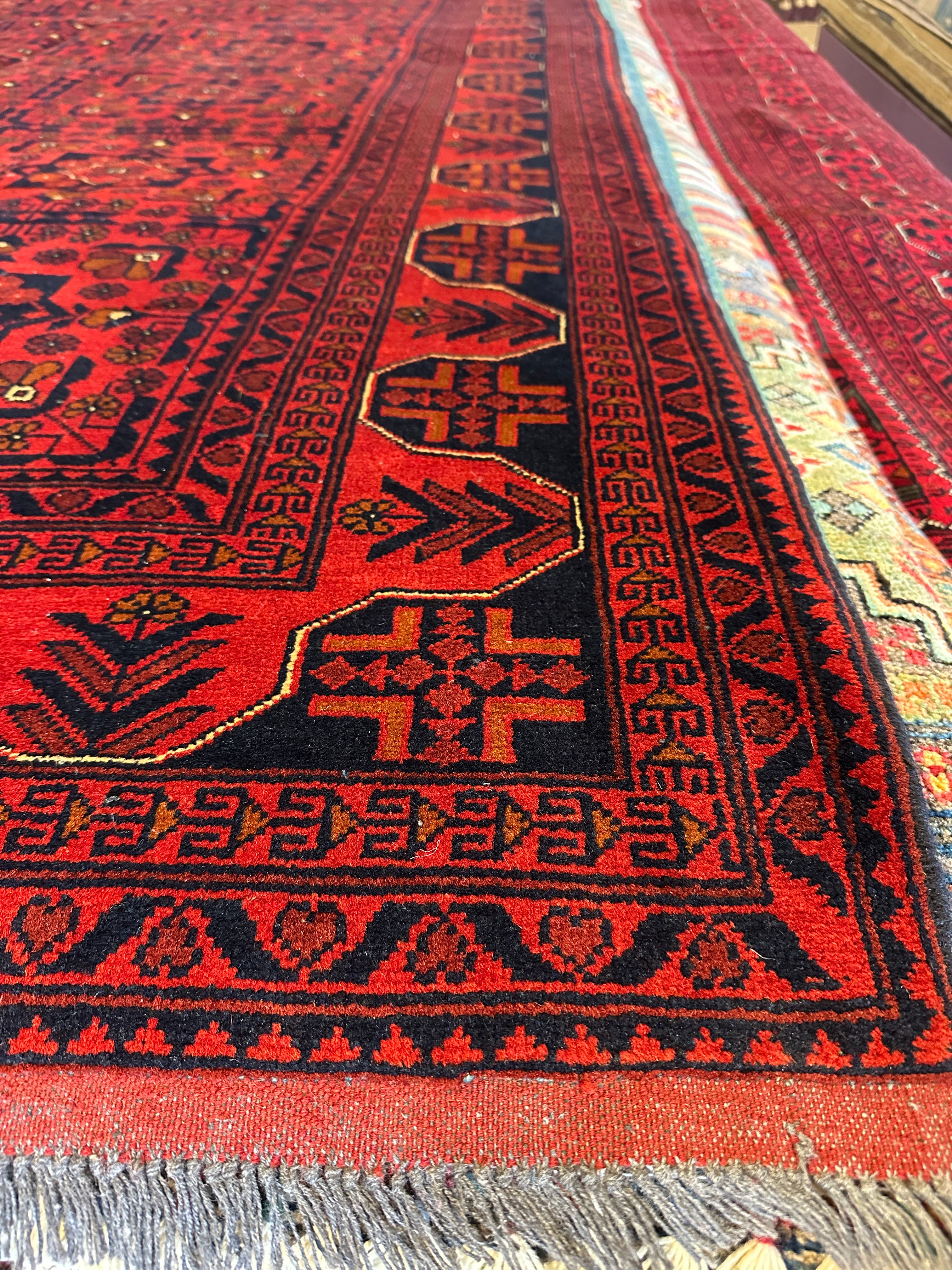 Tessa Crocket 6.6x9.9 Red Afghani Khal Muhammad Rug