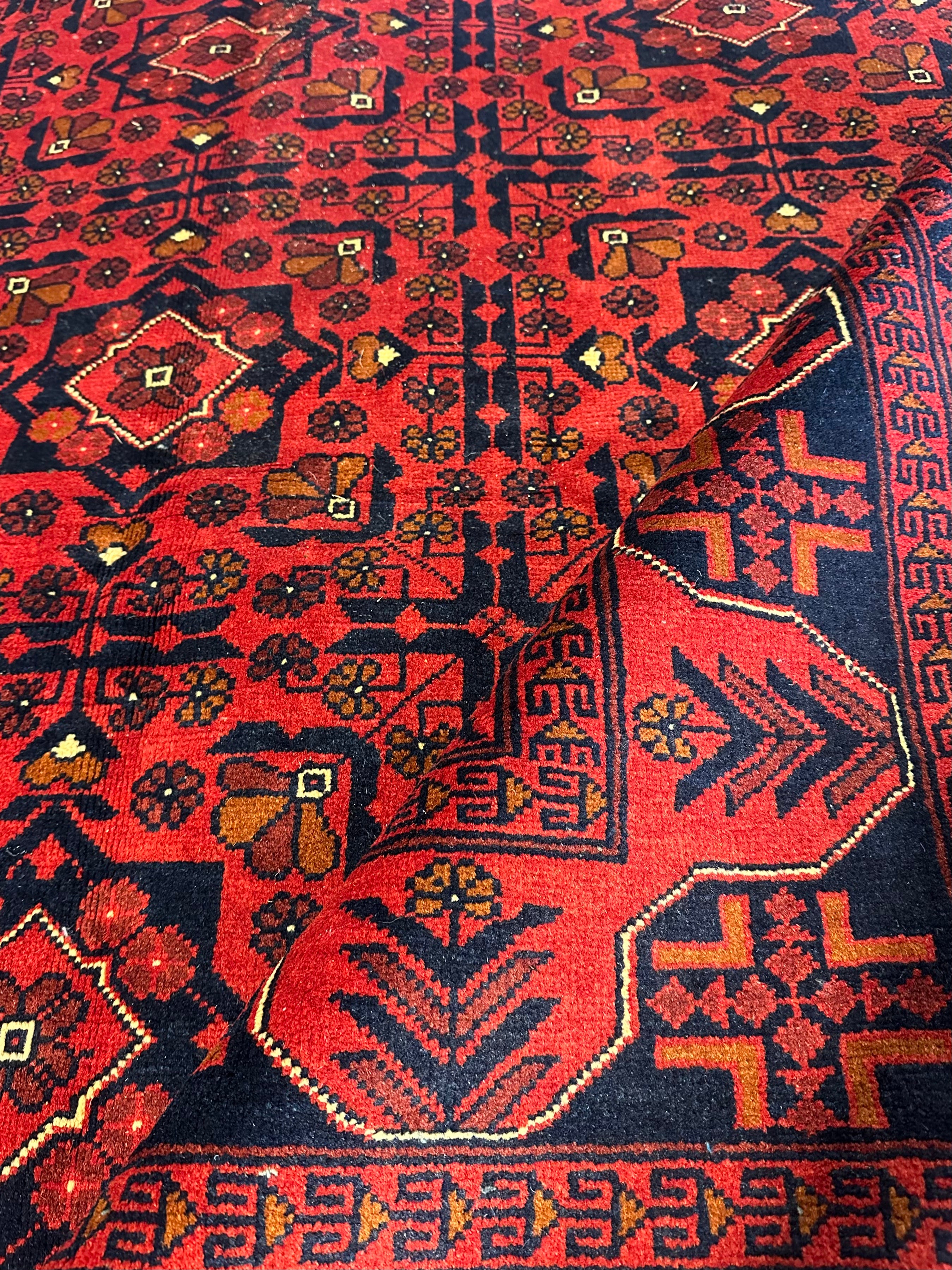 Tessa Crocket 6.6x9.9 Red Afghani Khal Muhammad Rug