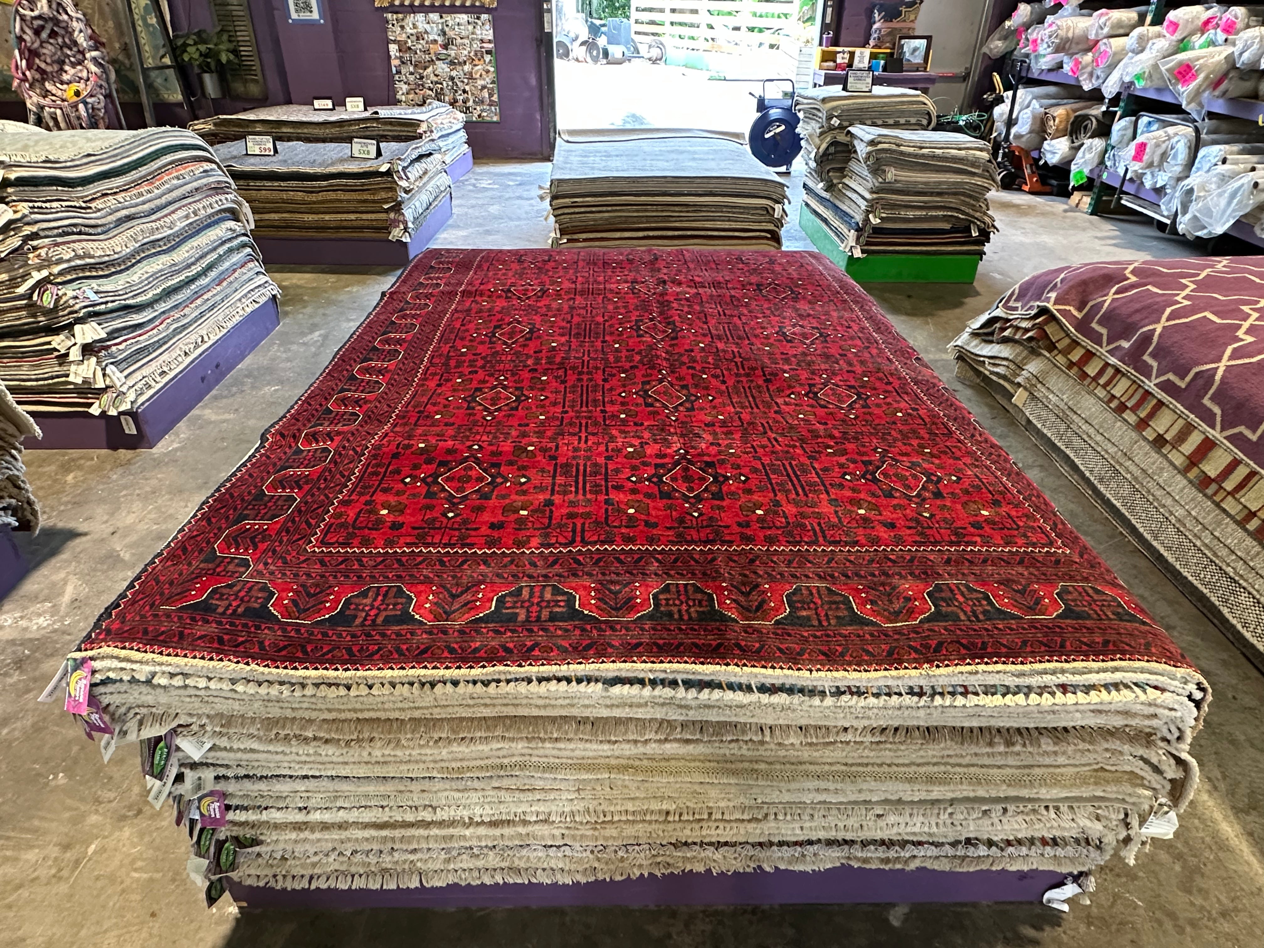 Jill Tilley 6.4x9.6 Red Afghani Khamyab Rug