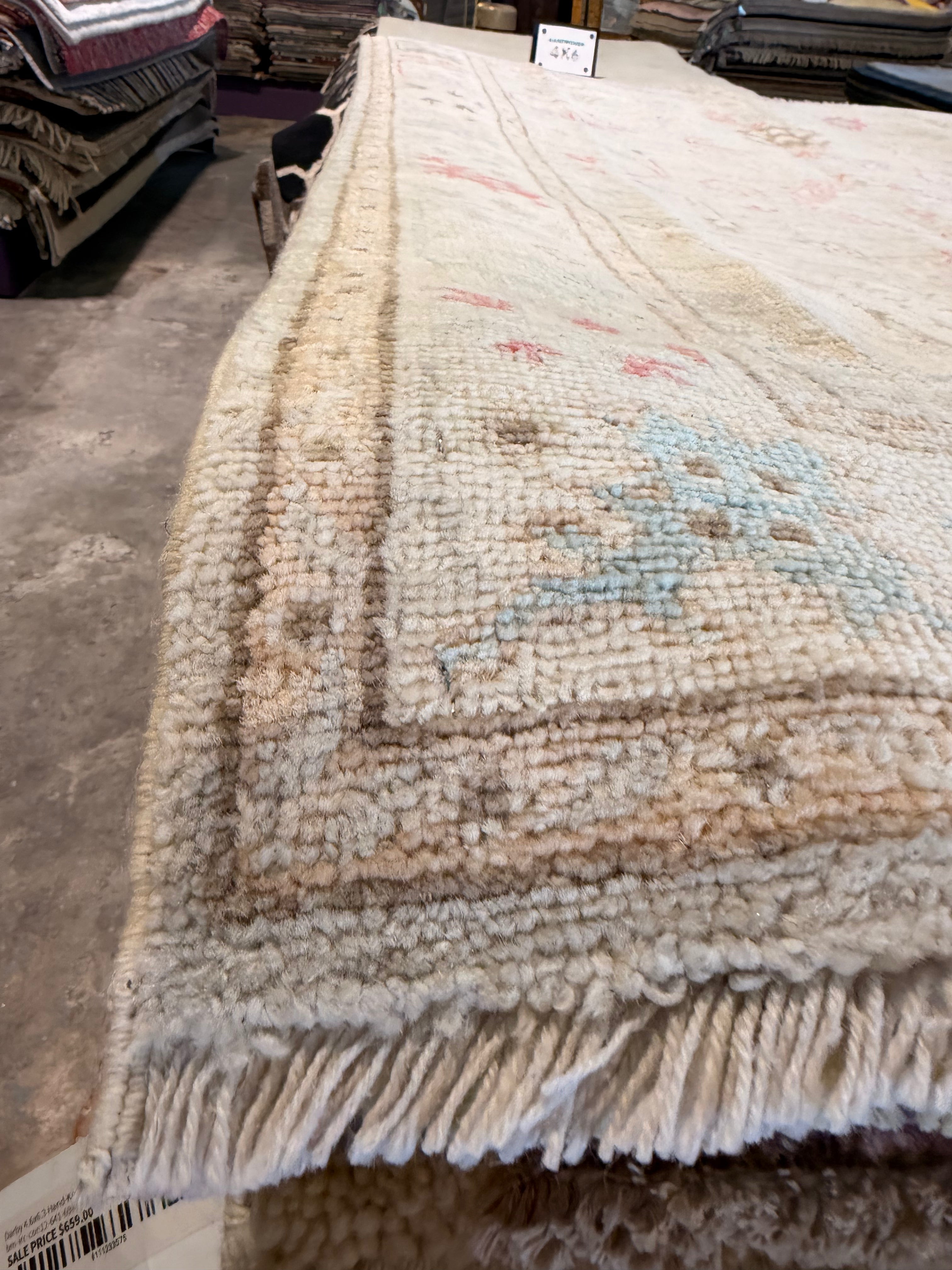 Odessa Young 4x5.11 Multicolor Afghani Whitewashed Oushak