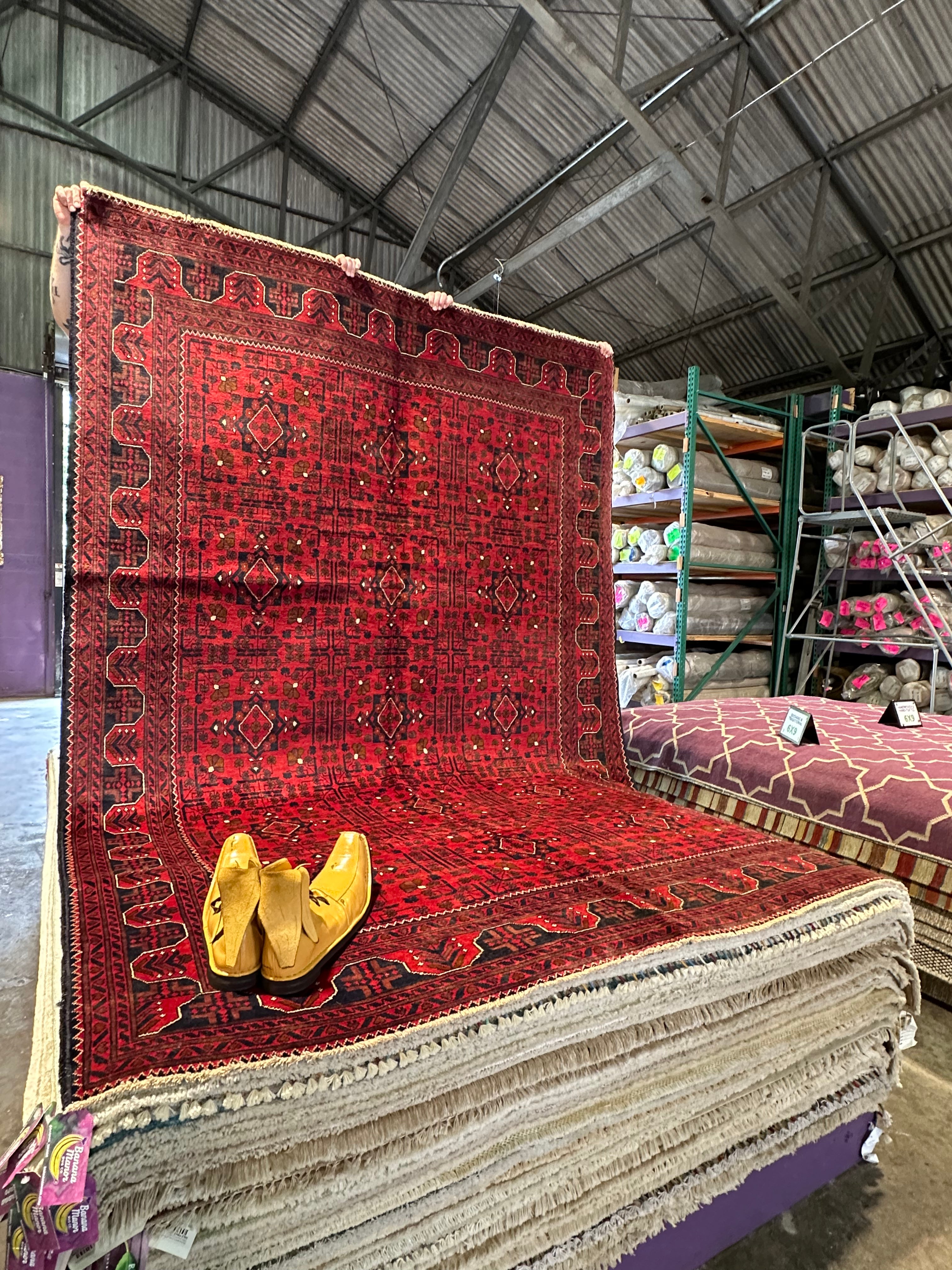 Jill Tilley 6.4x9.6 Red Afghani Khamyab Rug