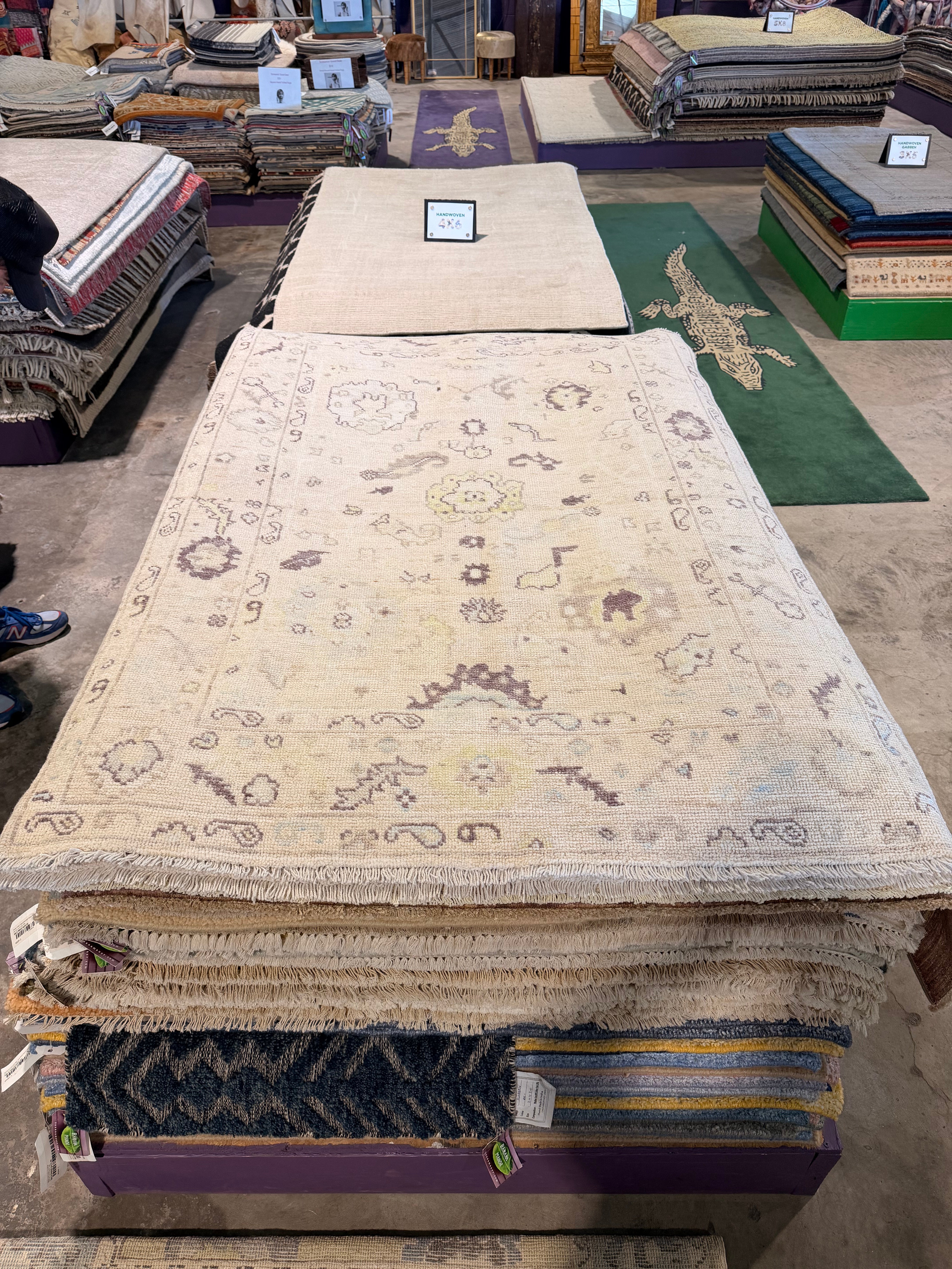 Erica Kay 4.2x6.1 Purple Afghani Whitewashed Oushak