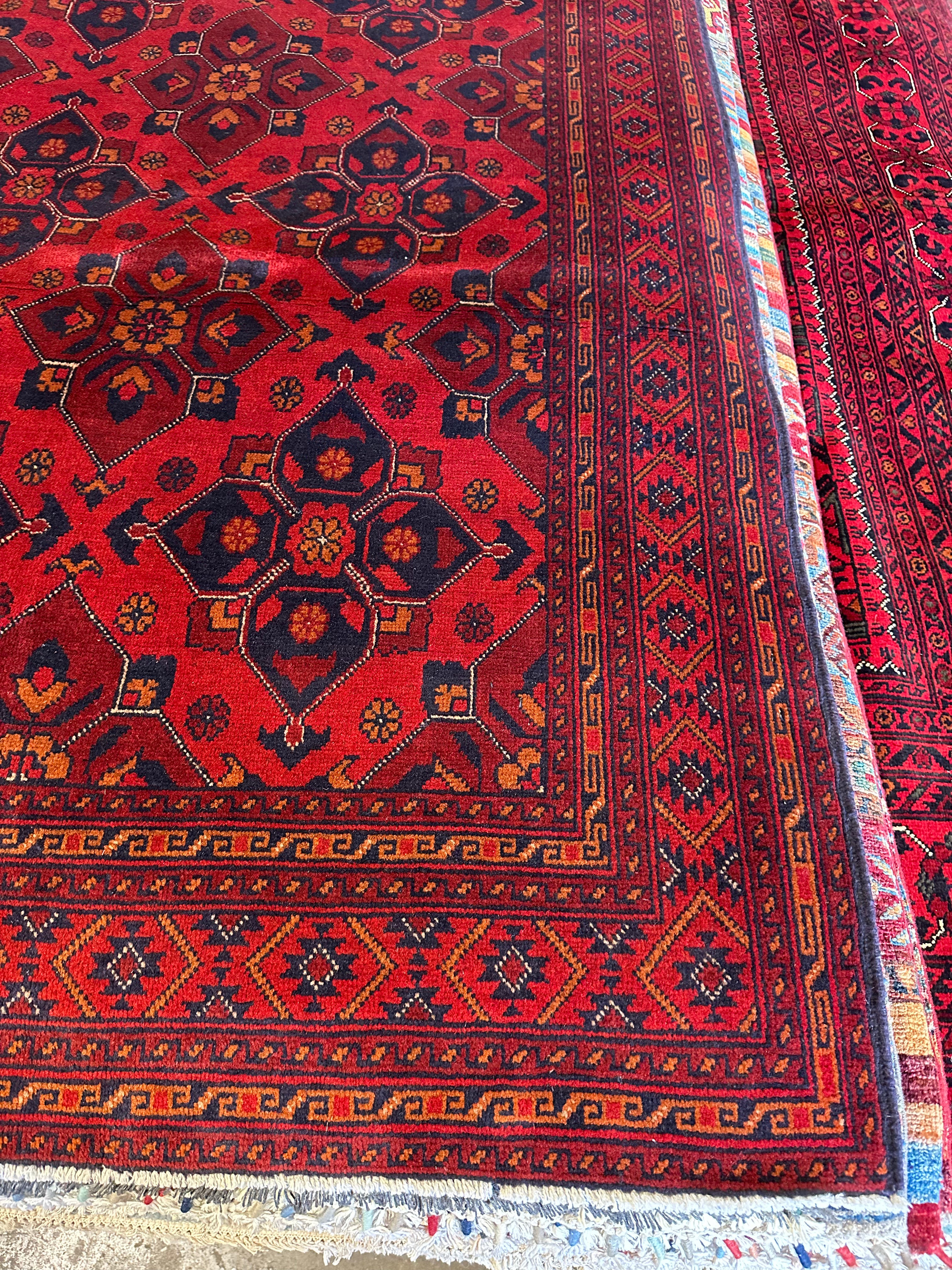 Marley Shelton 6.8x9.5 Red Afghani Khal Muhammad Rug
