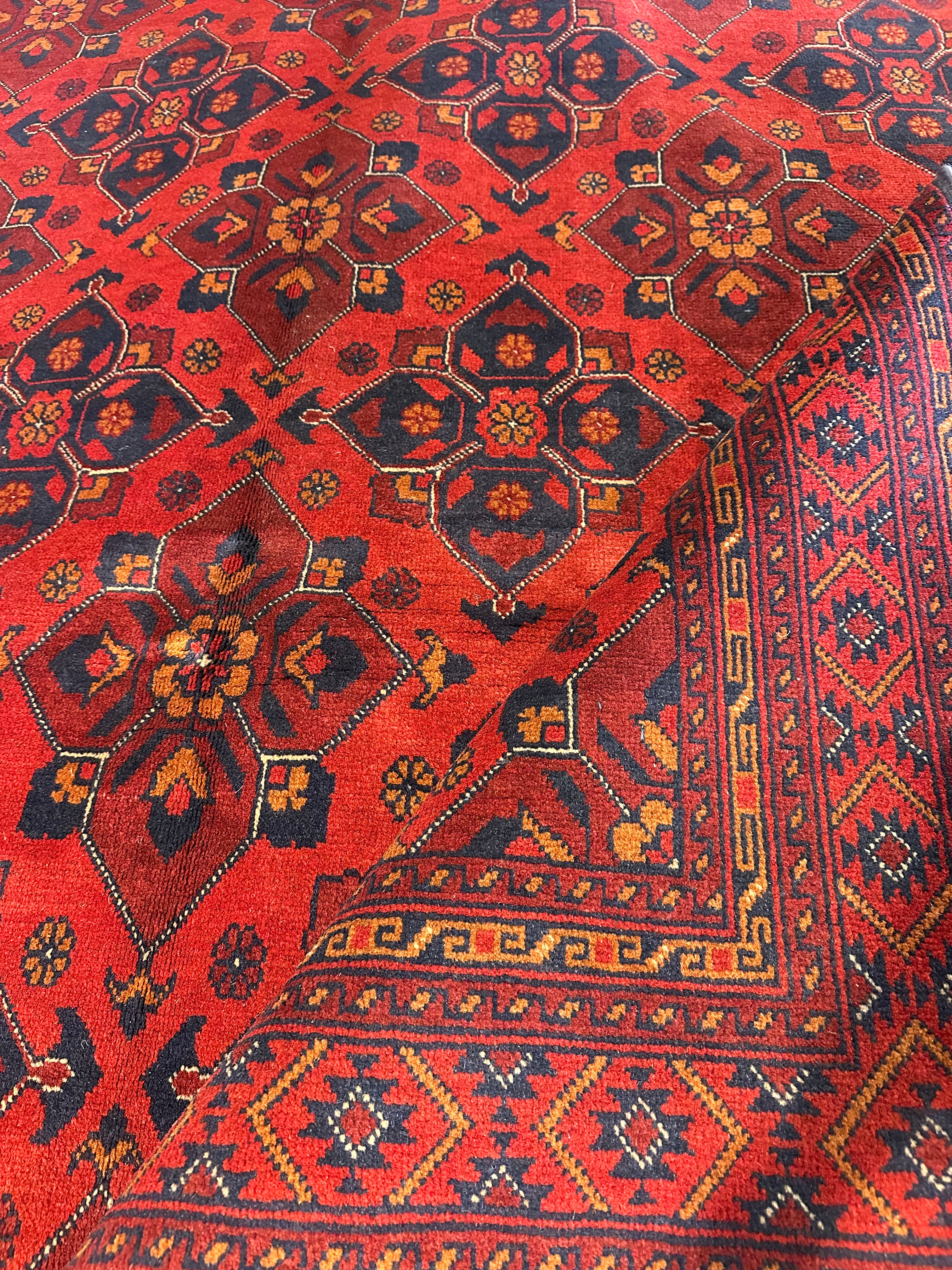 Marley Shelton 6.8x9.5 Red Afghani Khal Muhammad Rug