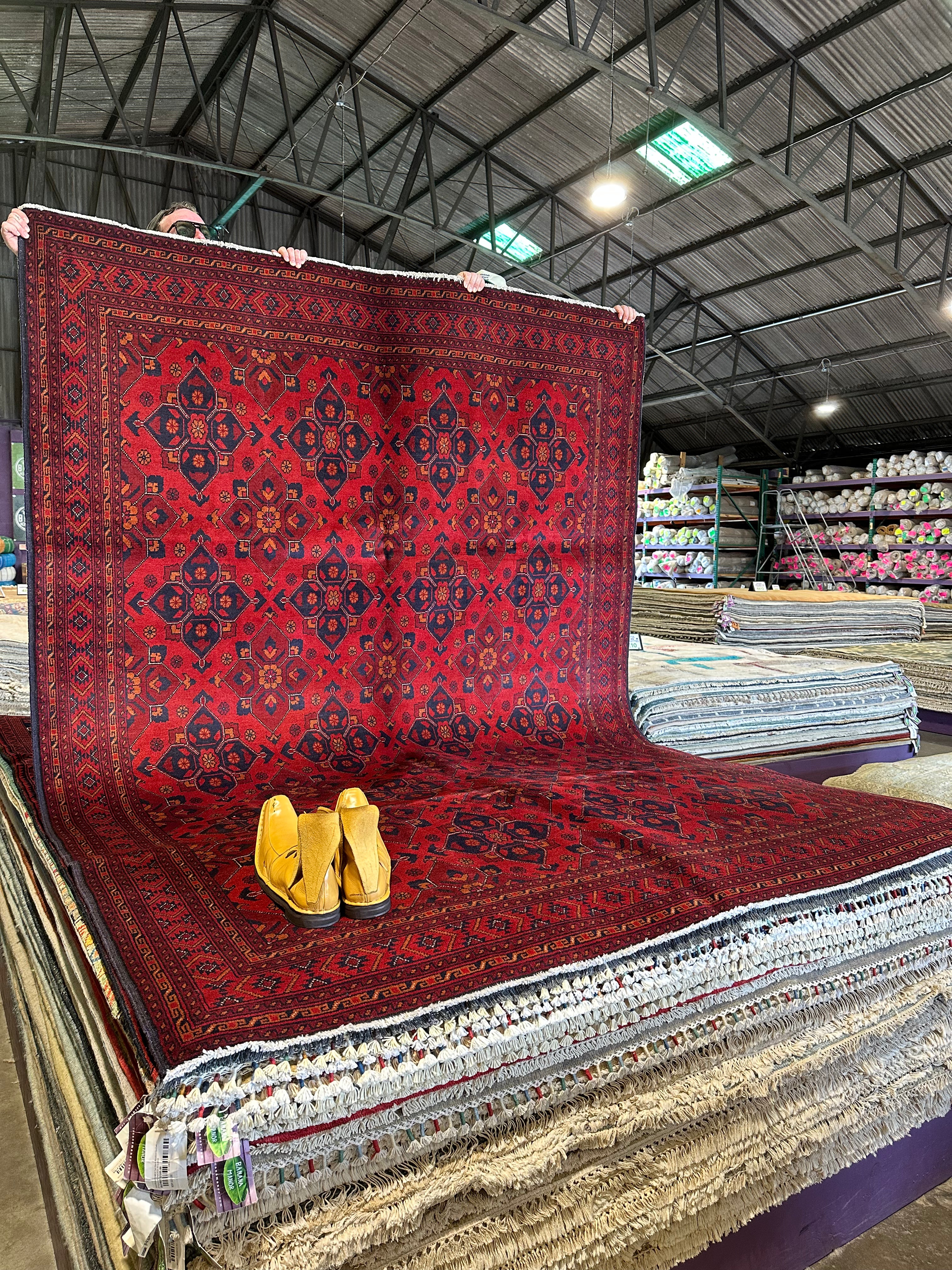 Marley Shelton 6.8x9.5 Red Afghani Khal Muhammad Rug