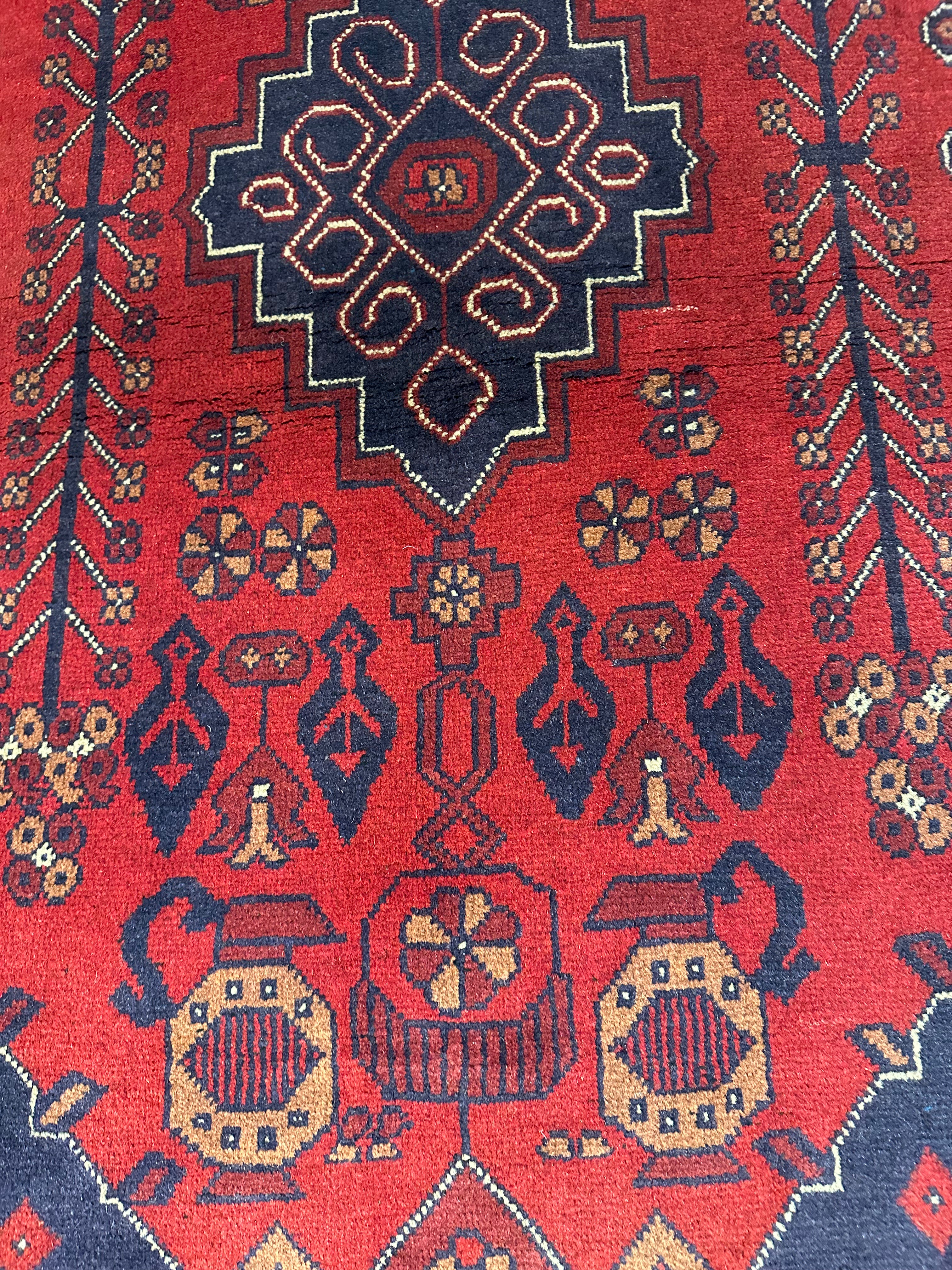 Abernathy Jones 3.3x5 Red Afghani Khal Muhammad Rug