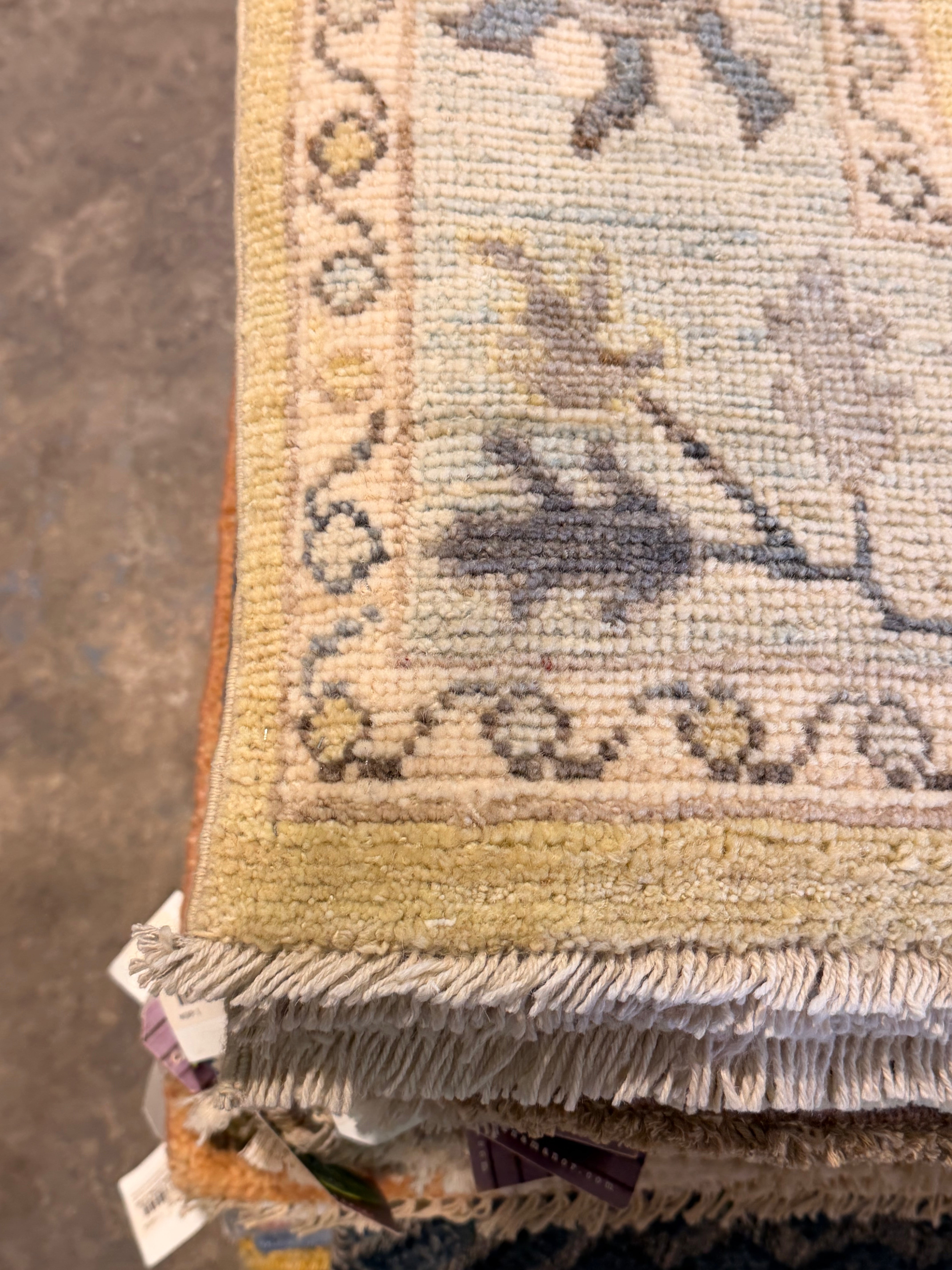 Kate Susman 4x6.3 Green Afghani Whitewashed Oushak