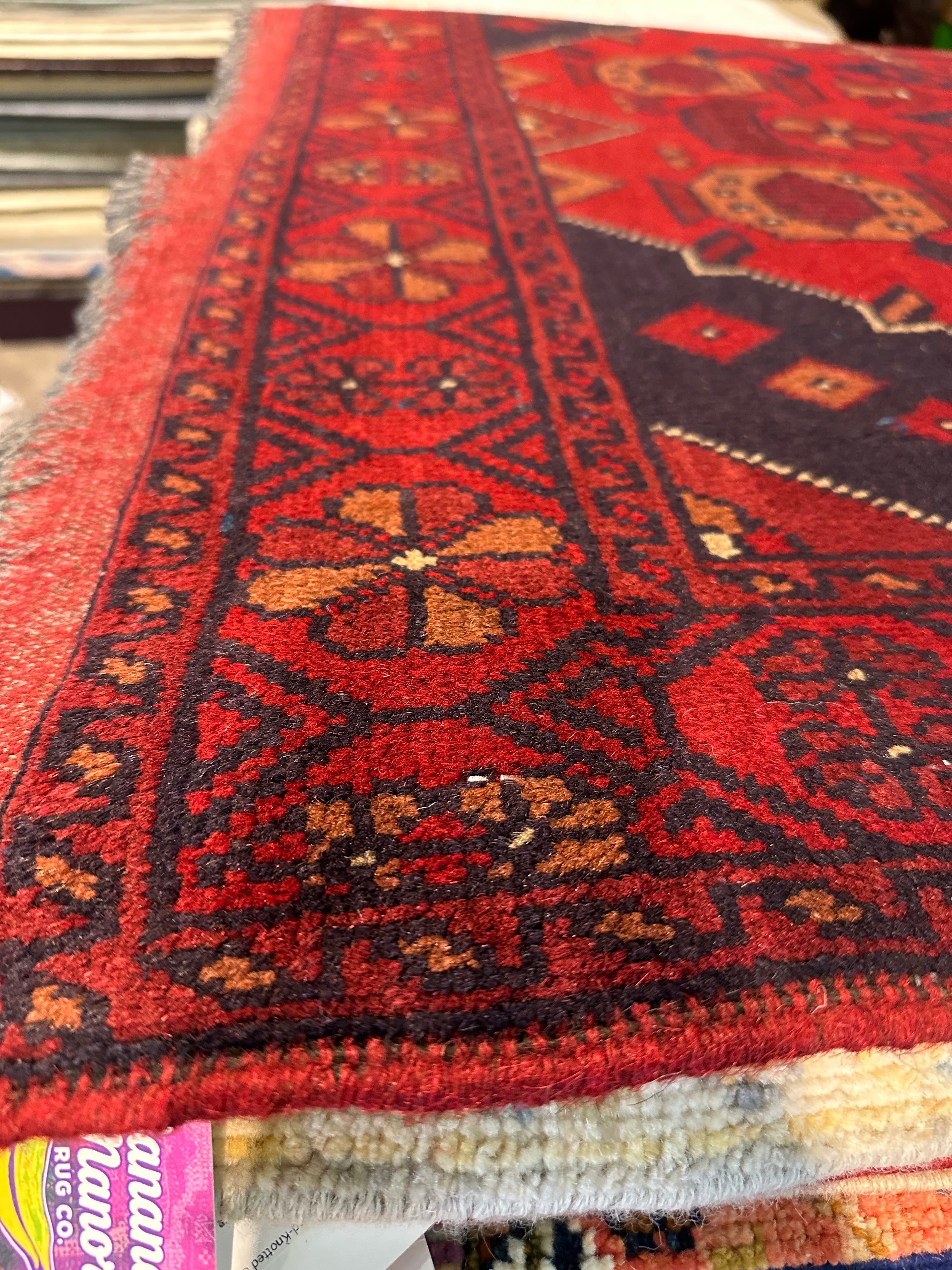 Abernathy Jones 3.3x5 Red Afghani Khal Muhammad Rug