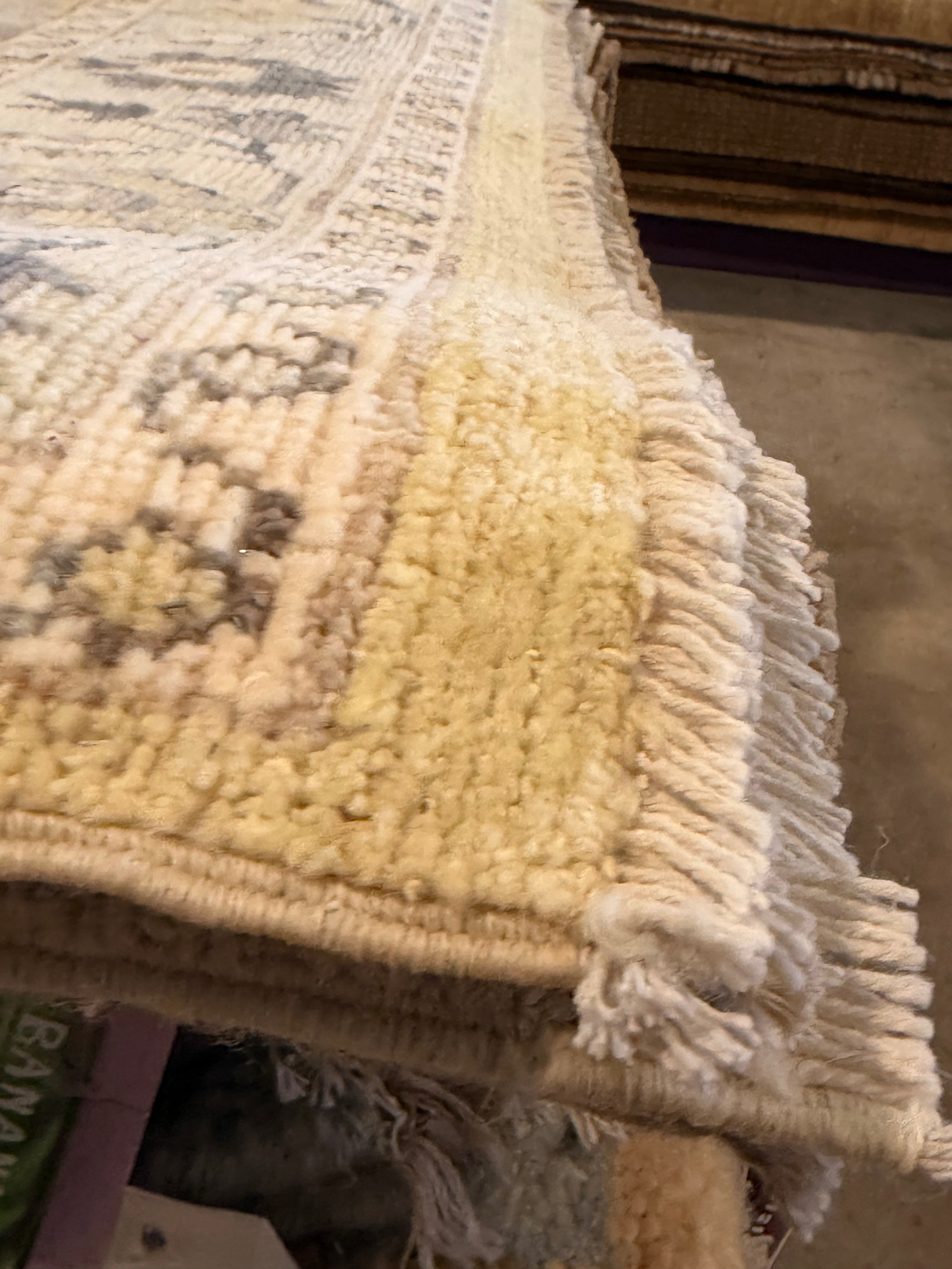 Kate Susman 4x6.3 Green Afghani Whitewashed Oushak