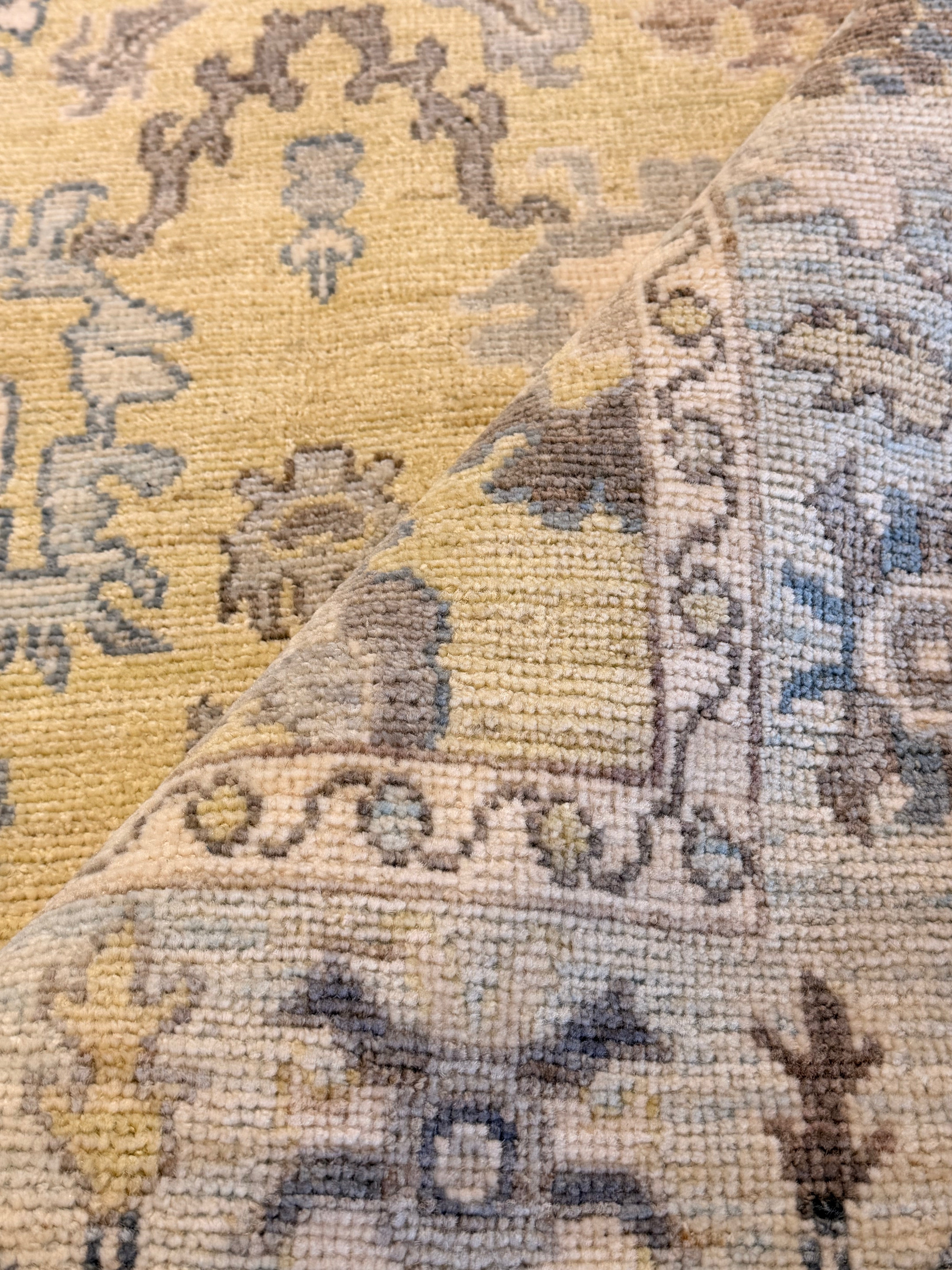 Kate Susman 4x6.3 Green Afghani Whitewashed Oushak