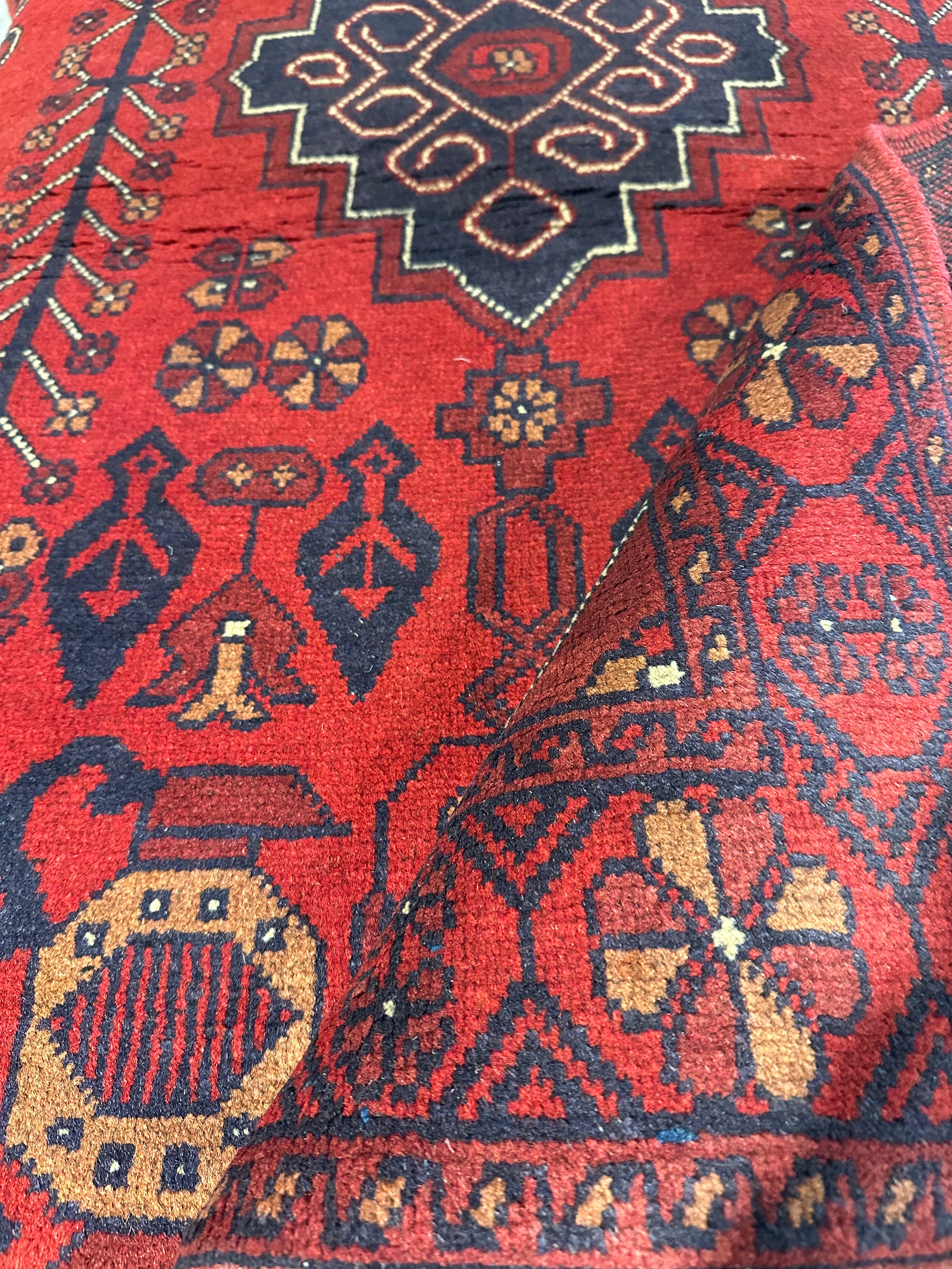 Abernathy Jones 3.3x5 Red Afghani Khal Muhammad Rug