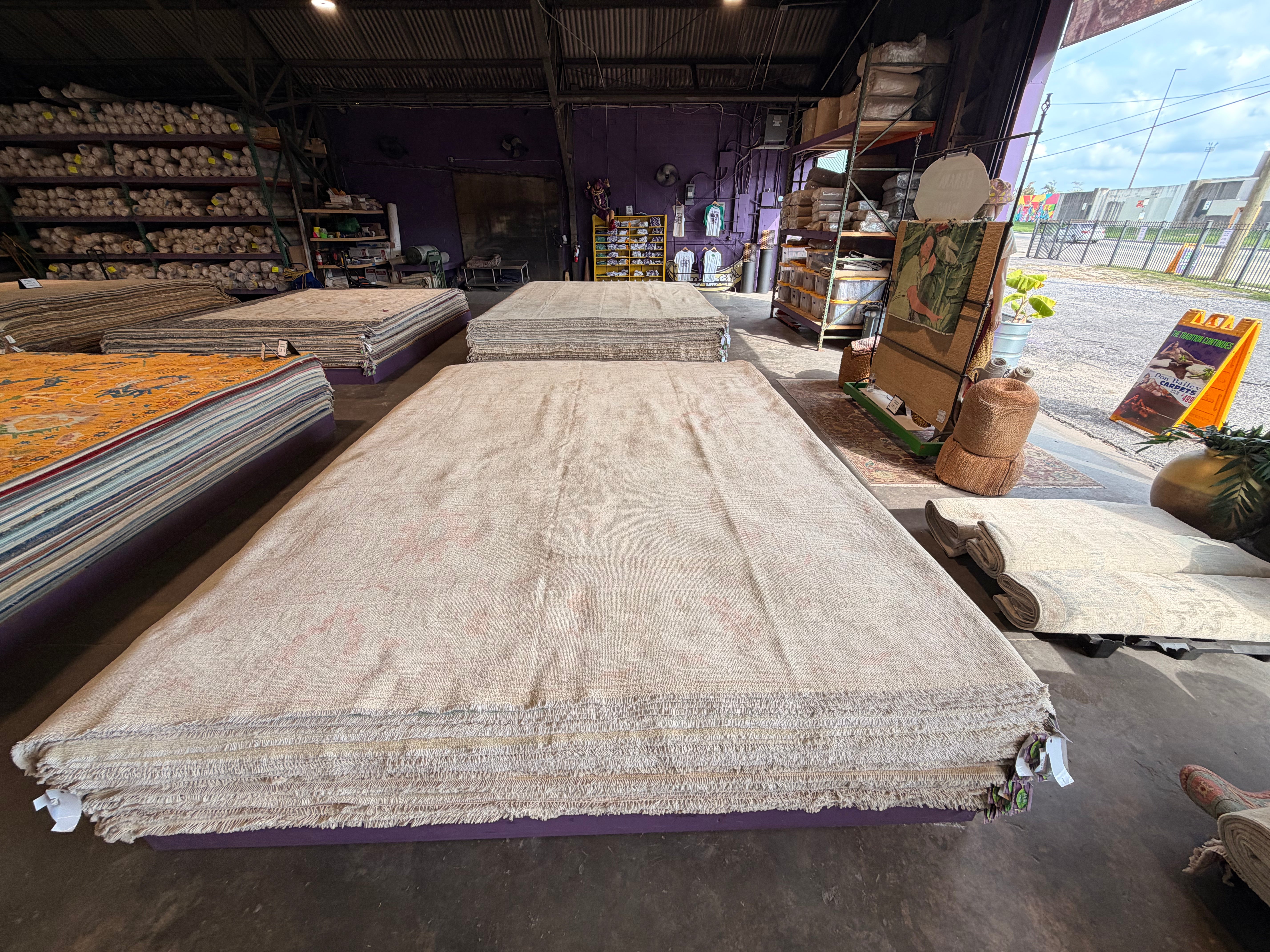 Roxie 9.4x11.10 Pink Afghani Whitewashed Oushak