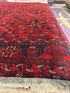 Sydney Poitier 4.11x6.4 Red Afghani Khal Muhammad Rug