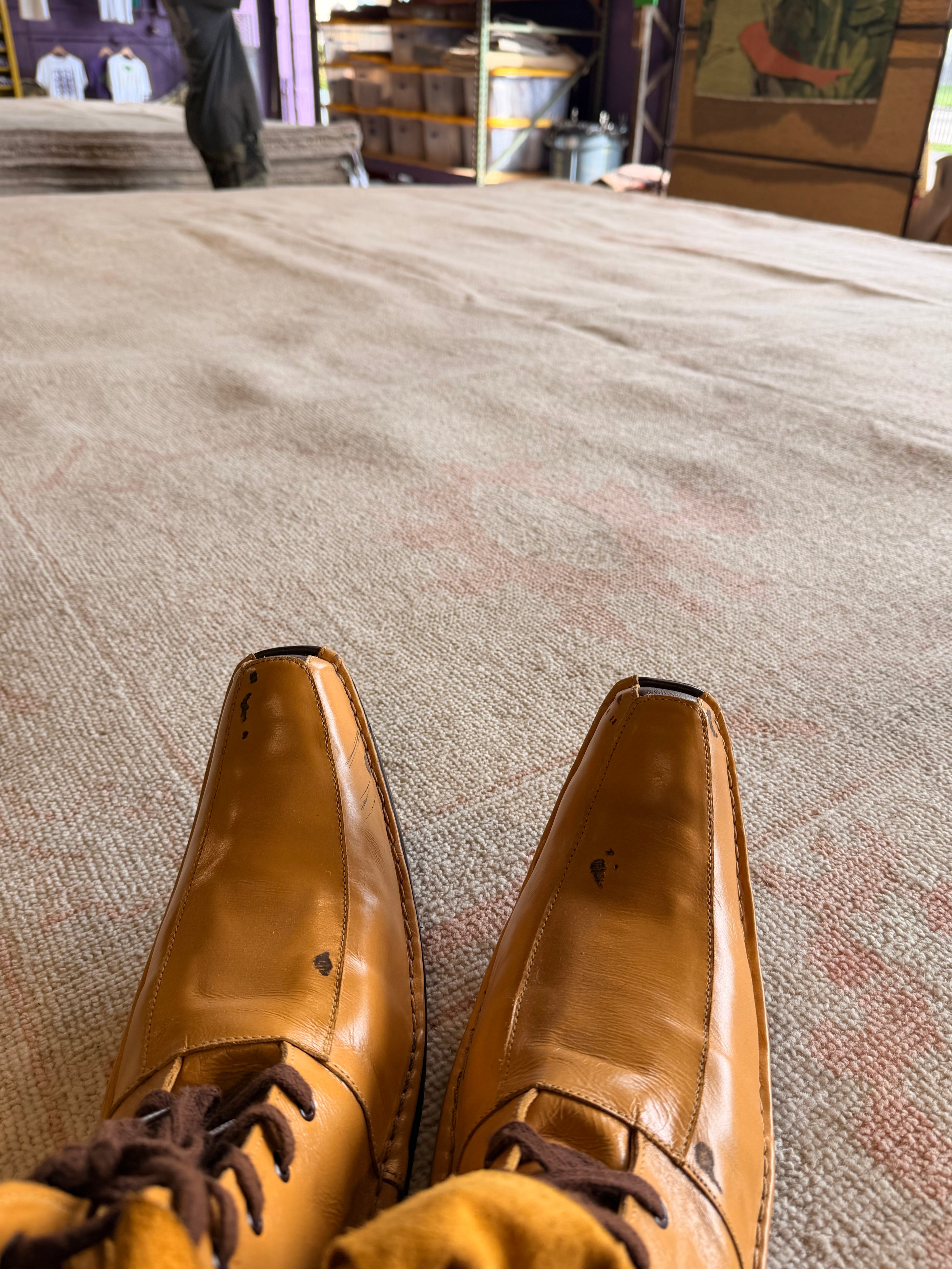 Roxie 9.4x11.10 Pink Afghani Whitewashed Oushak