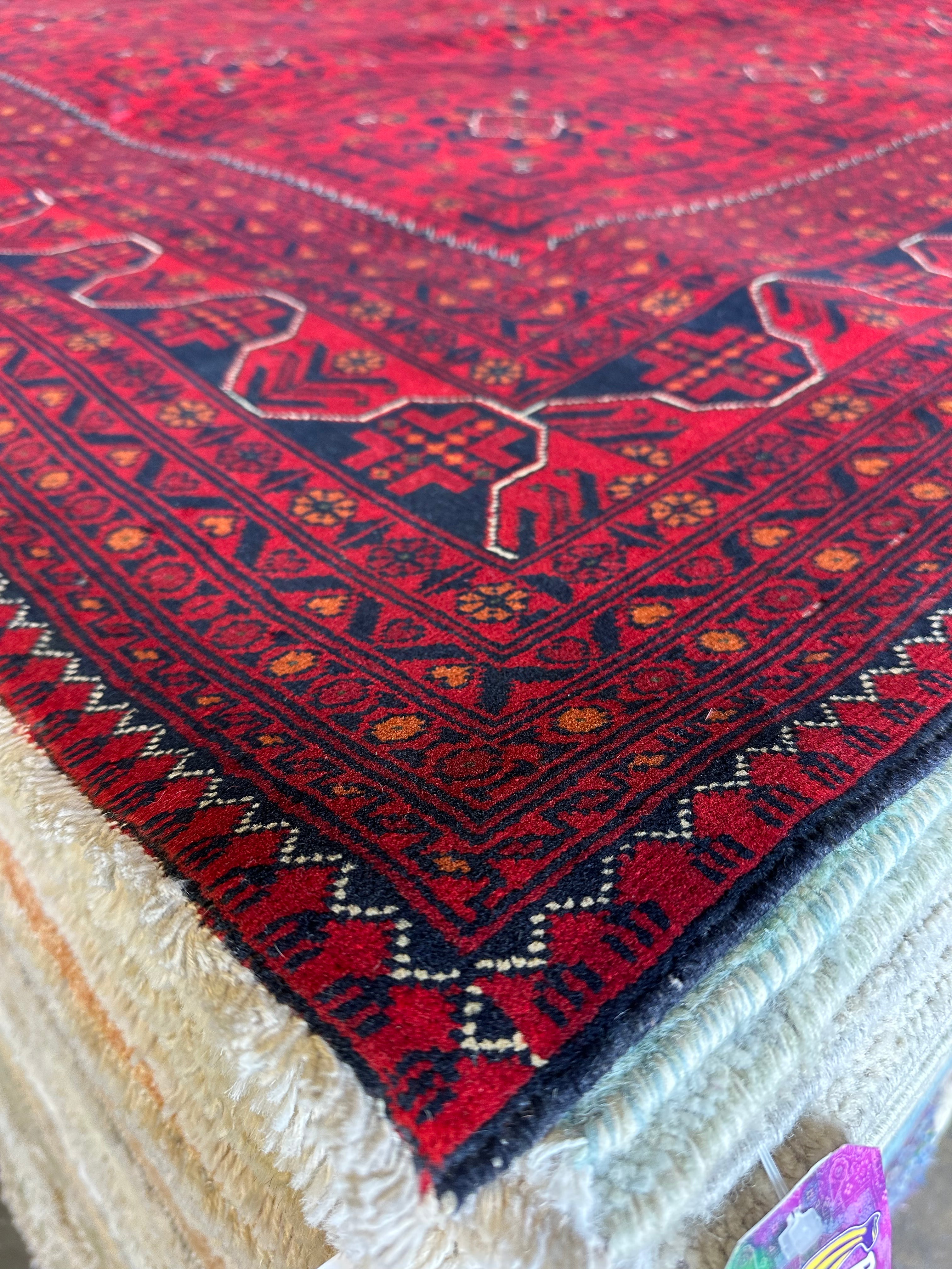 Gwen Grayson 9.10x12.8 Red Afghani Khamyab Rug