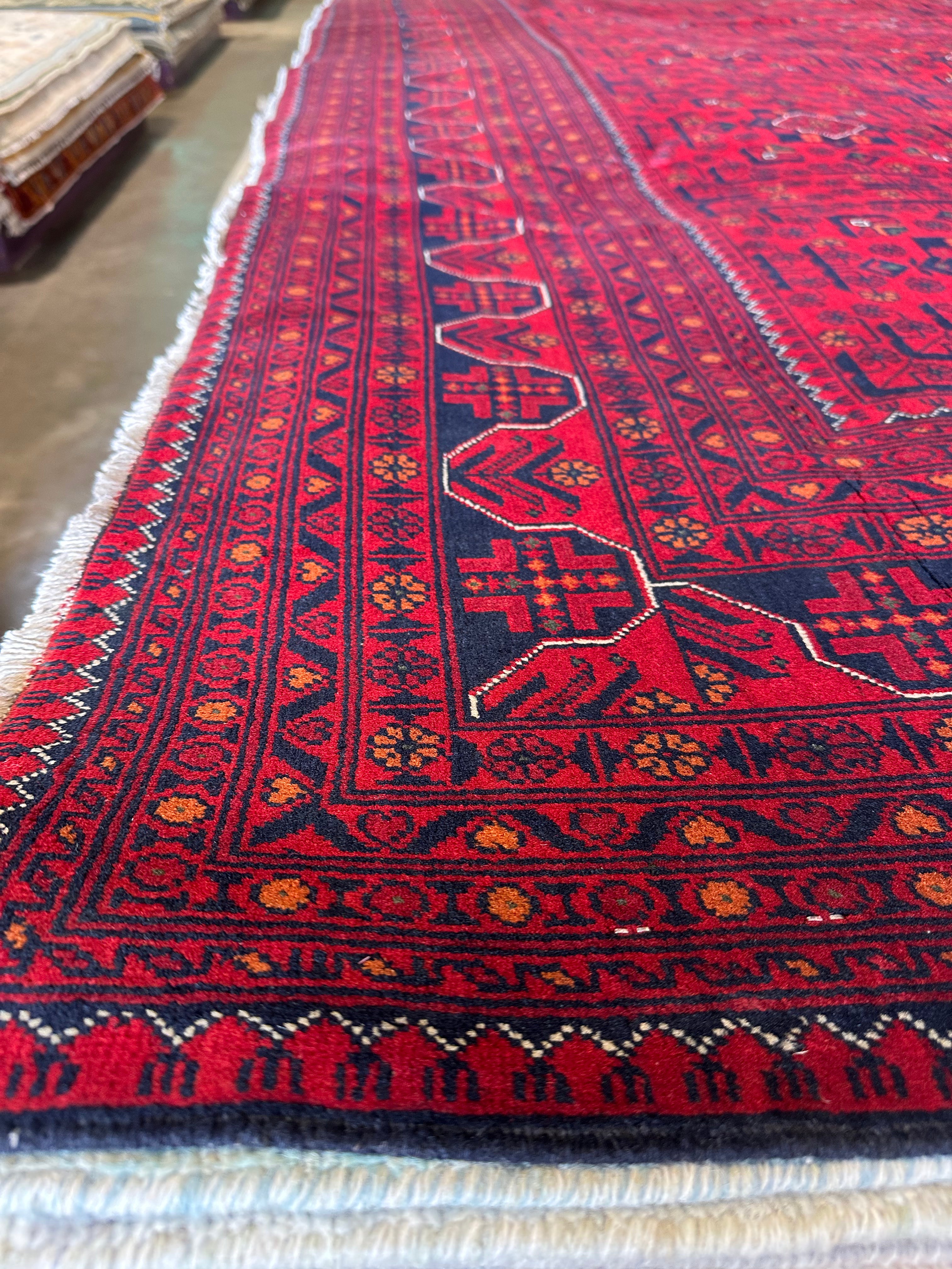 Gwen Grayson 9.10x12.8 Red Afghani Khamyab Rug