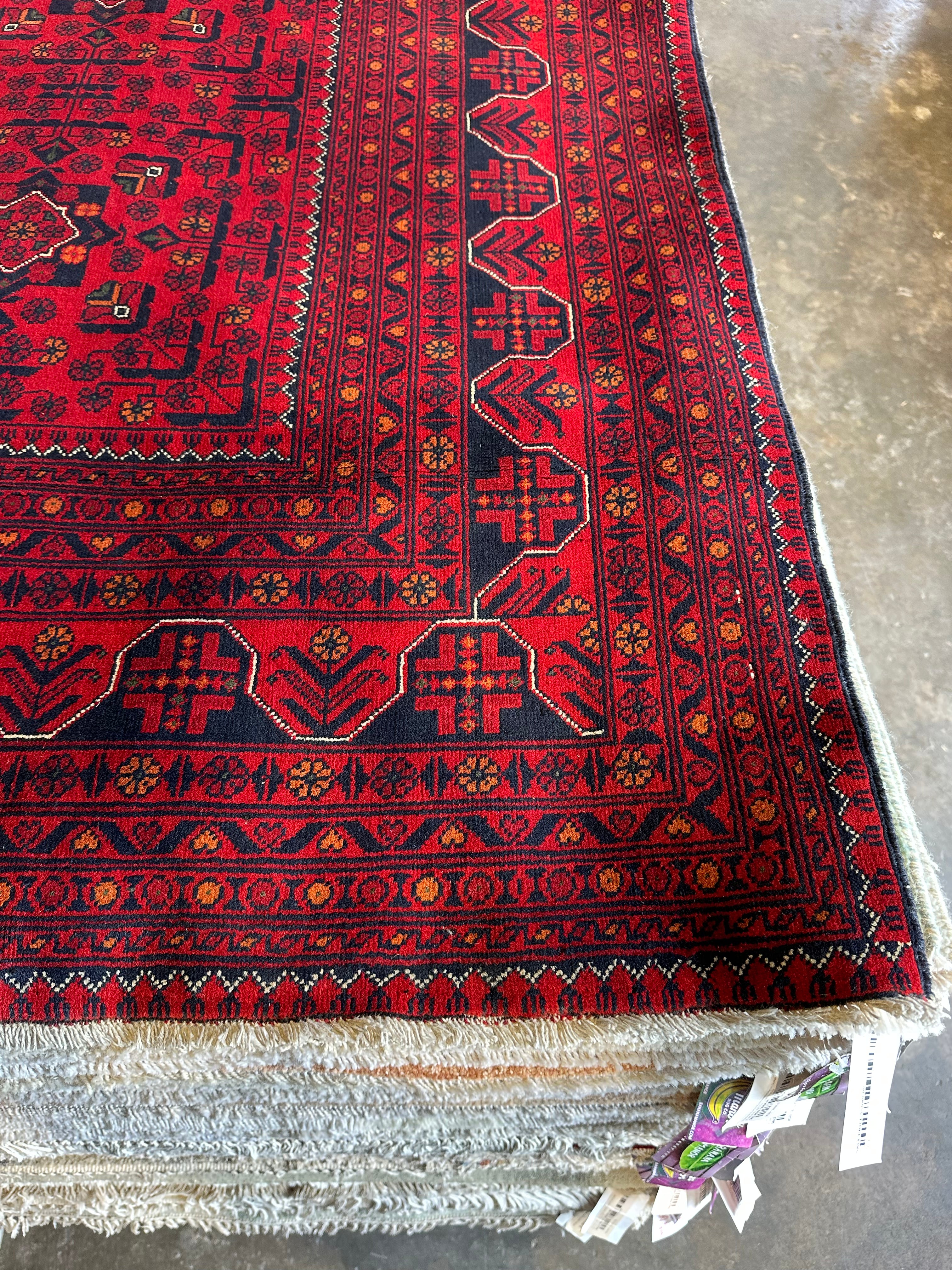 Gwen Grayson 9.10x12.8 Red Afghani Khamyab Rug