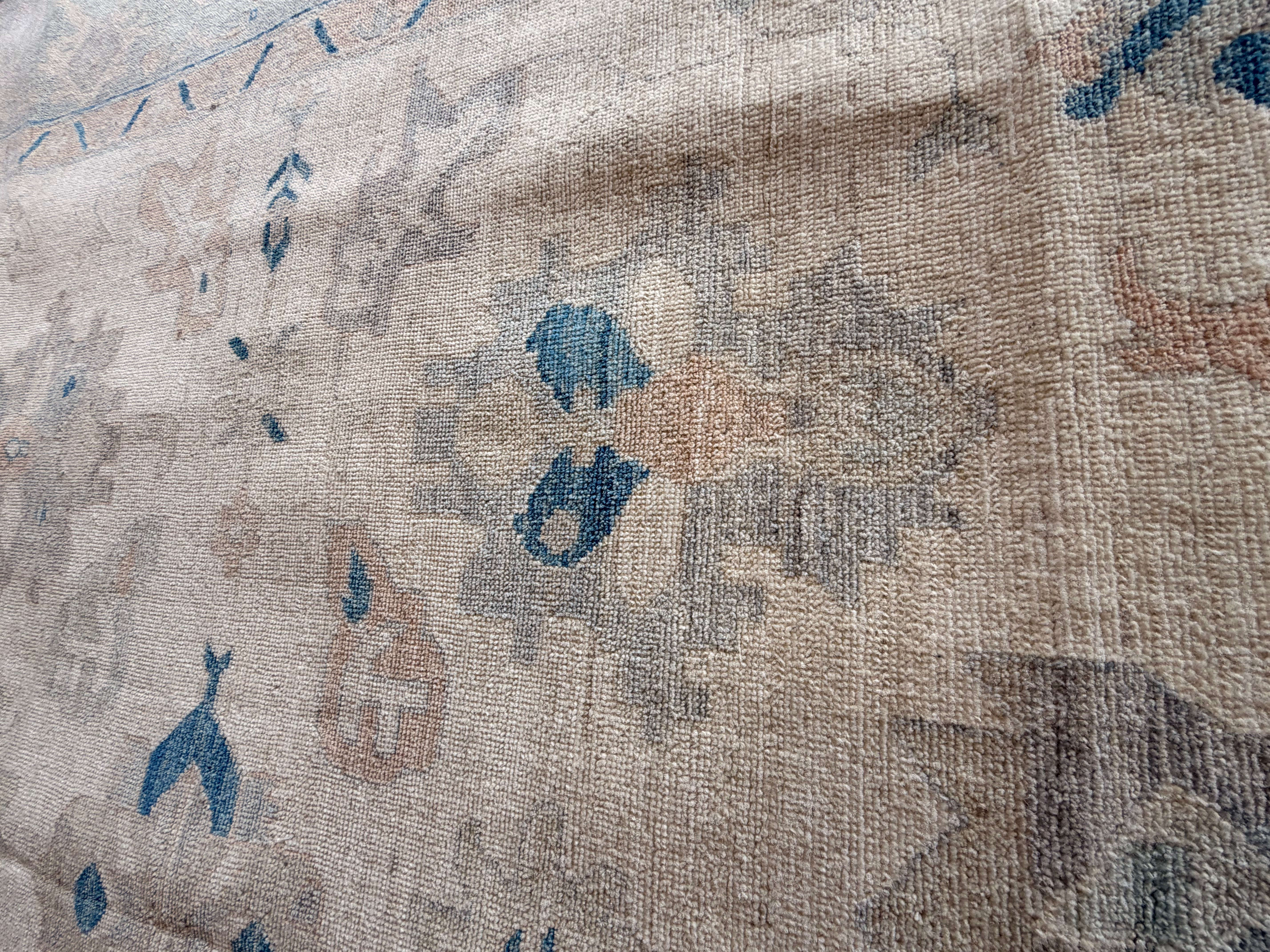 Laura Linney 9.1x11.9 Blue Afghani Whitewashed Oushak