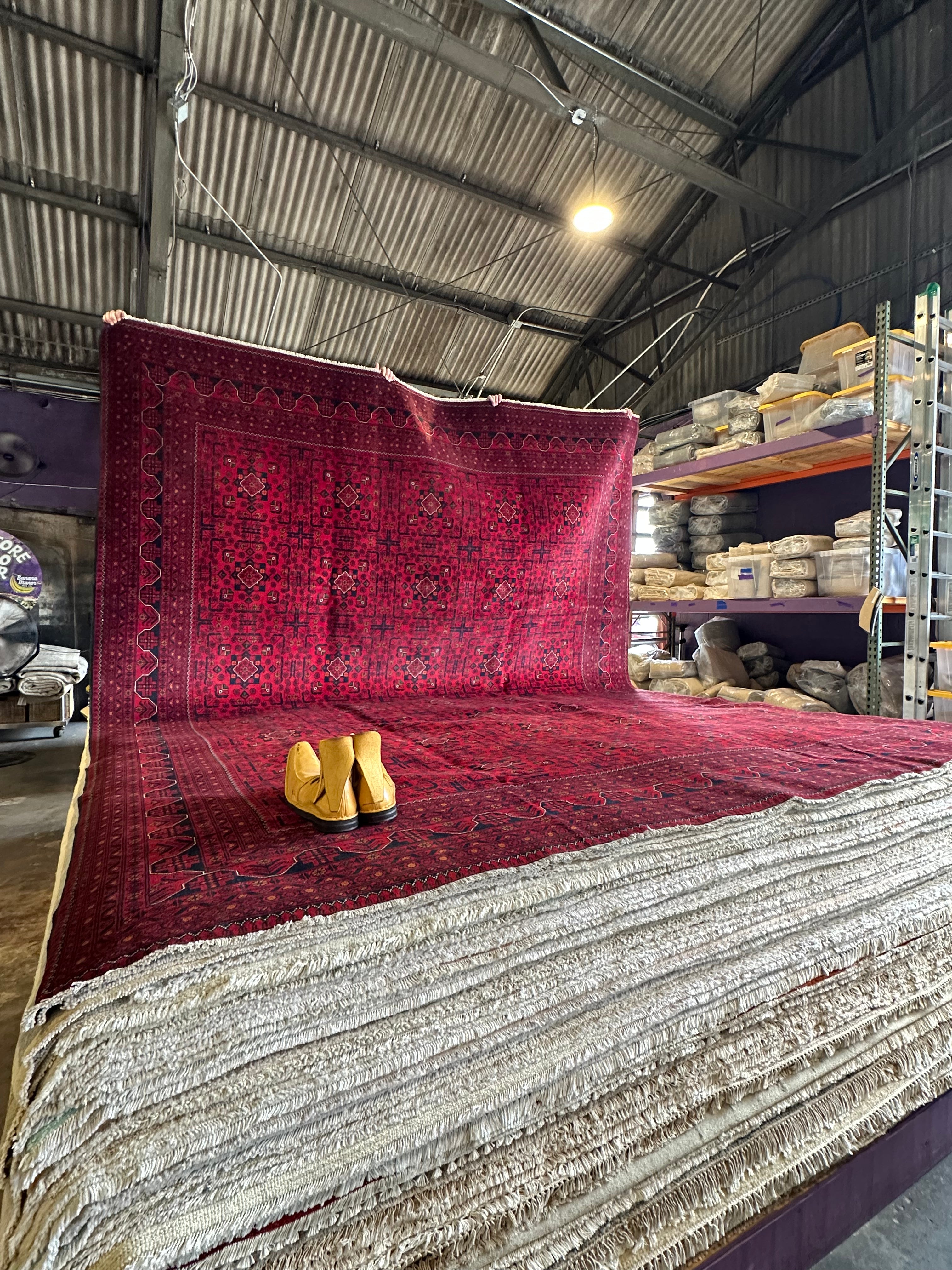 Gwen Grayson 9.10x12.8 Red Afghani Khamyab Rug