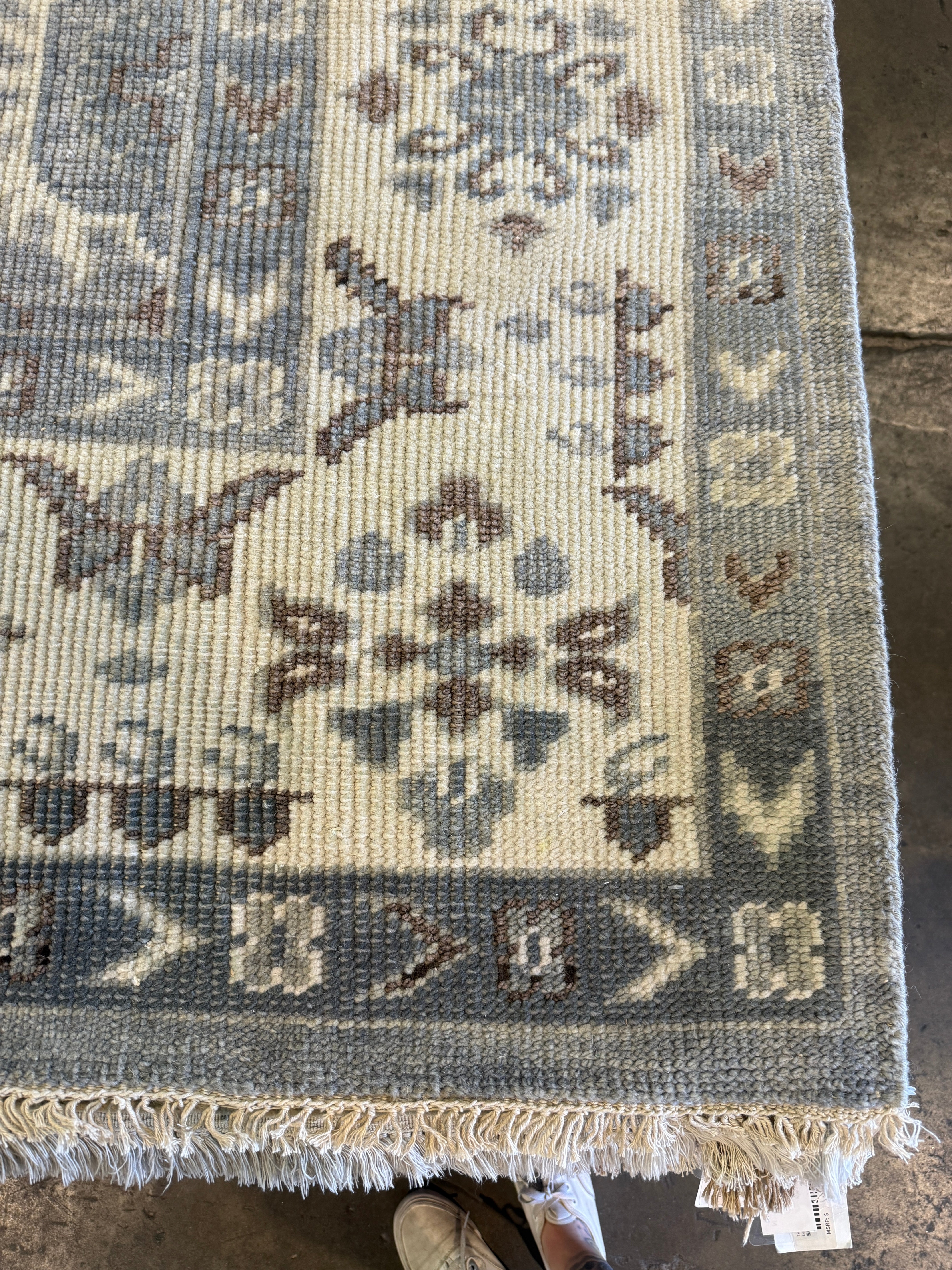 Francesco 9x12 Light Blue and Ivory Turkish Oushak