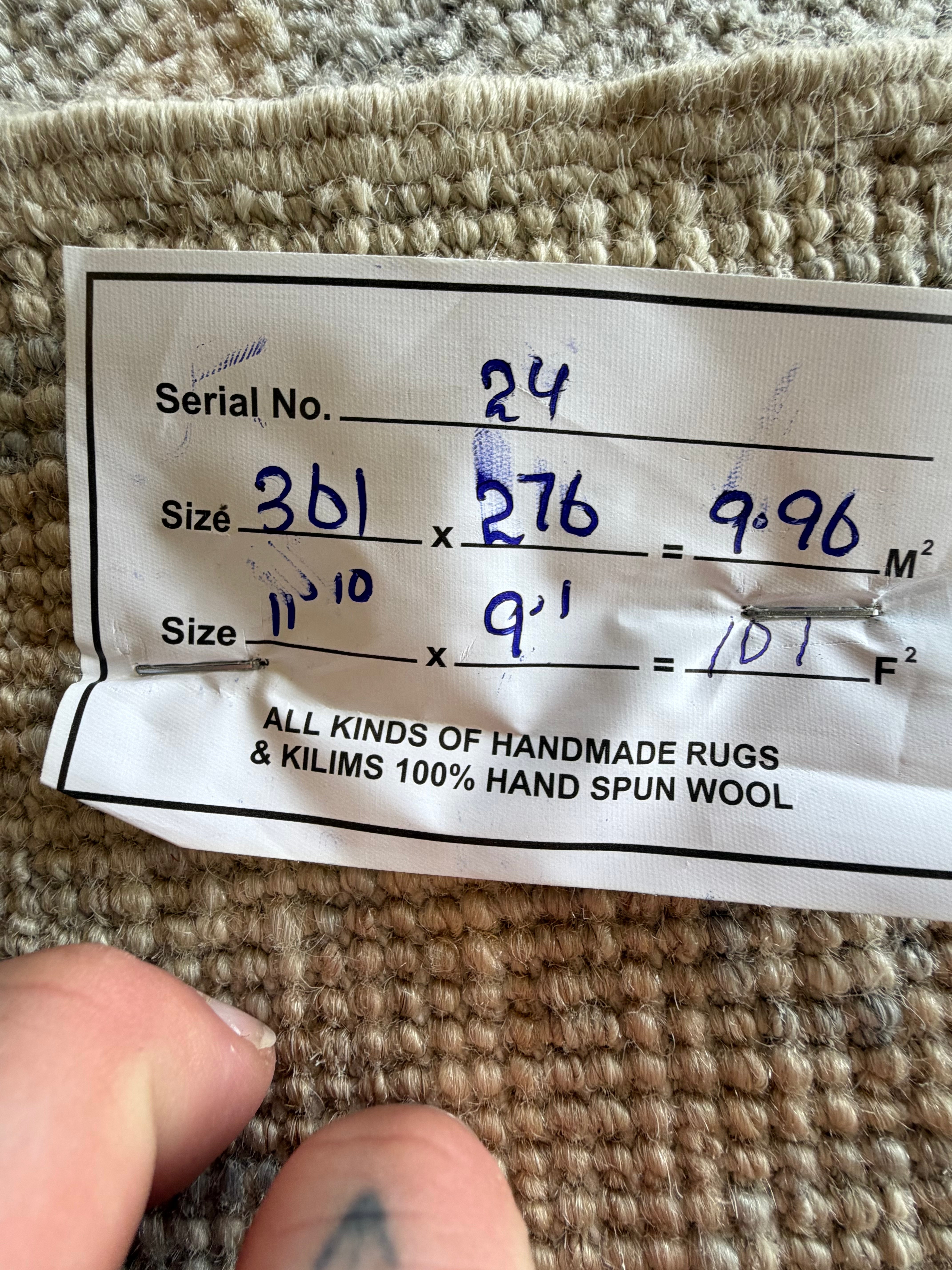 Laura Linney 9.1x11.9 Blue Afghani Whitewashed Oushak