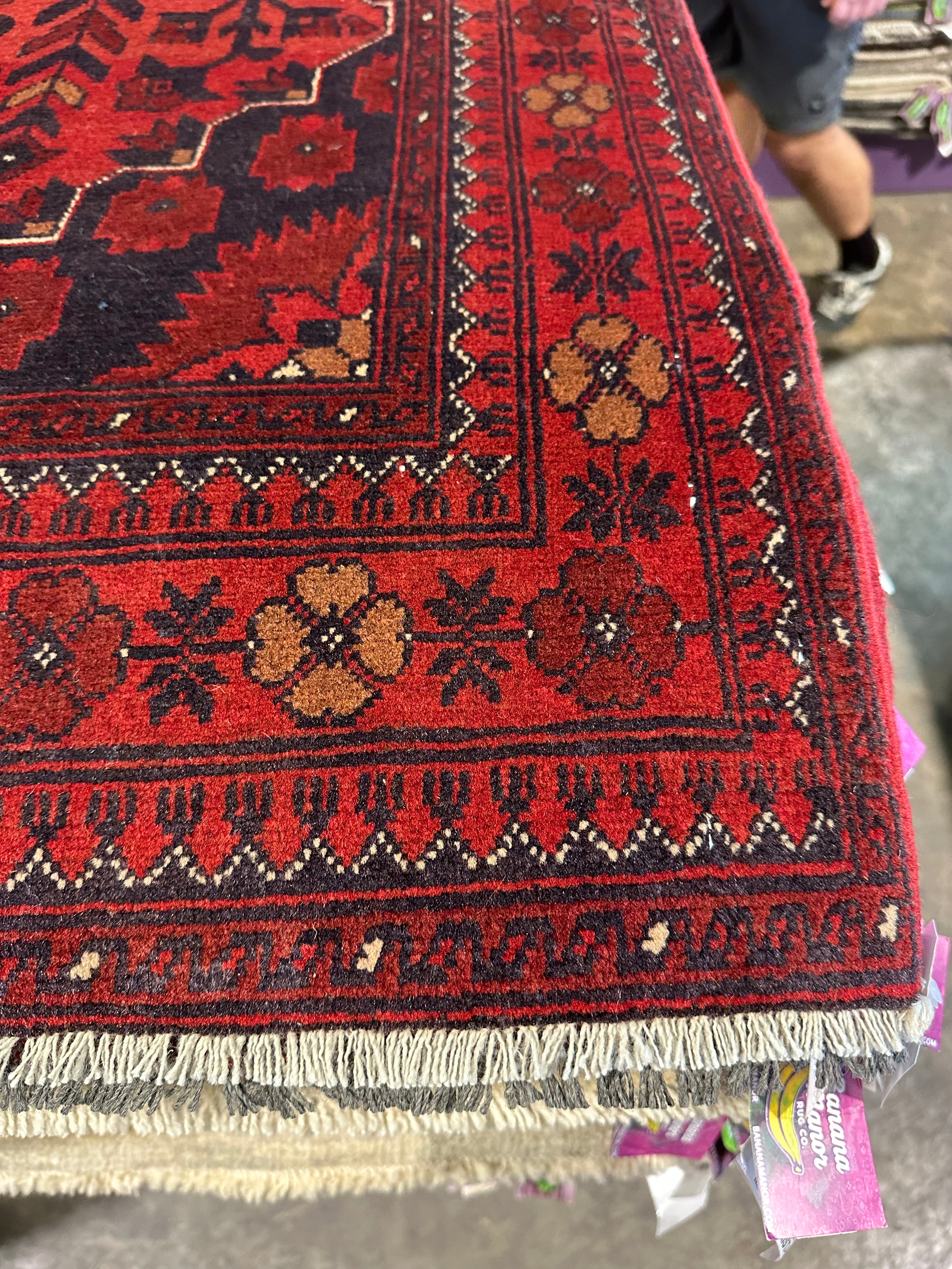 Irina Novacheck 3.3x4.11 Red Afghani Khamyab Rug
