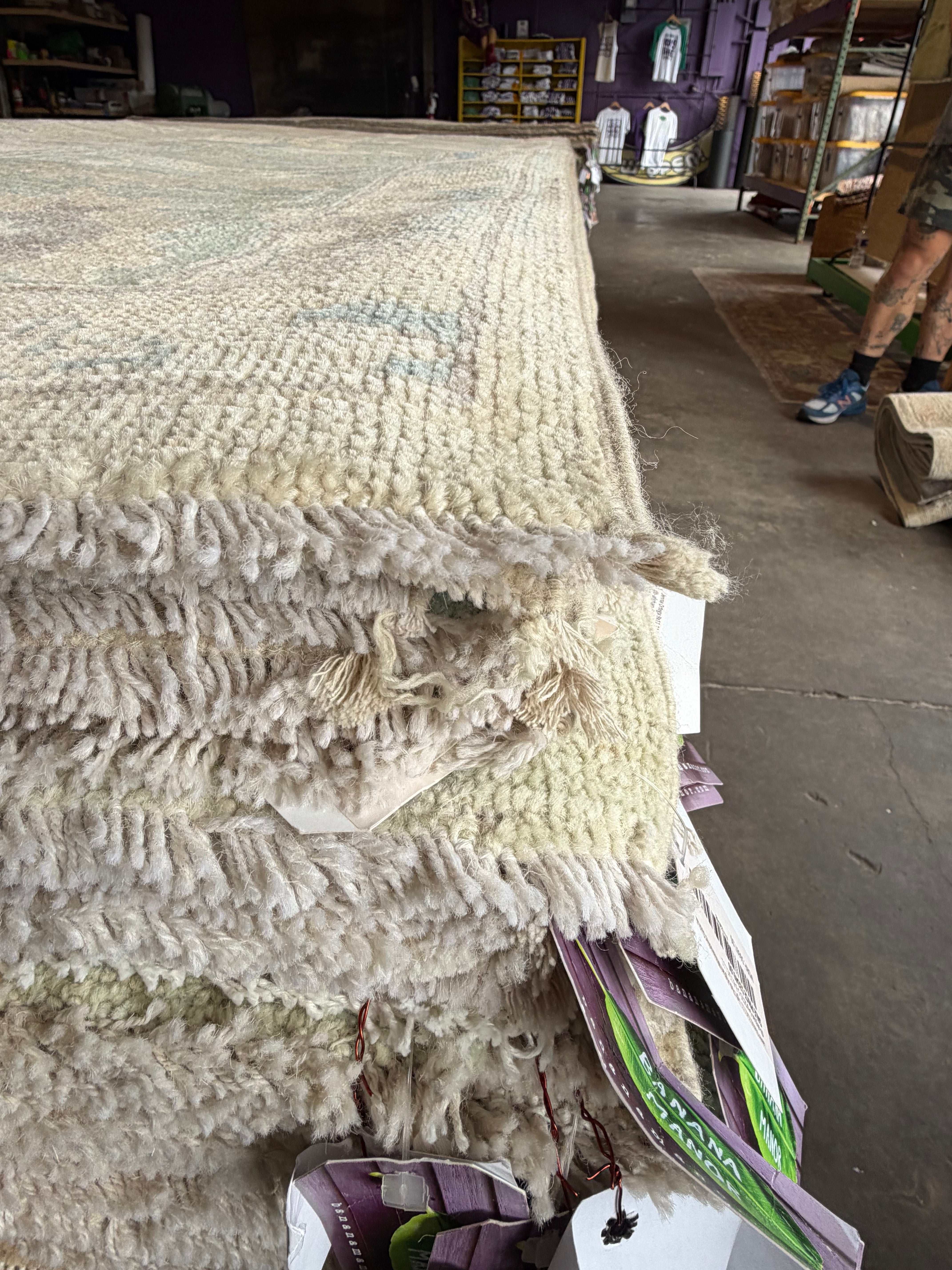 Abbey Lake 9x12.1 Blue Afghani Whitewashed Oushak