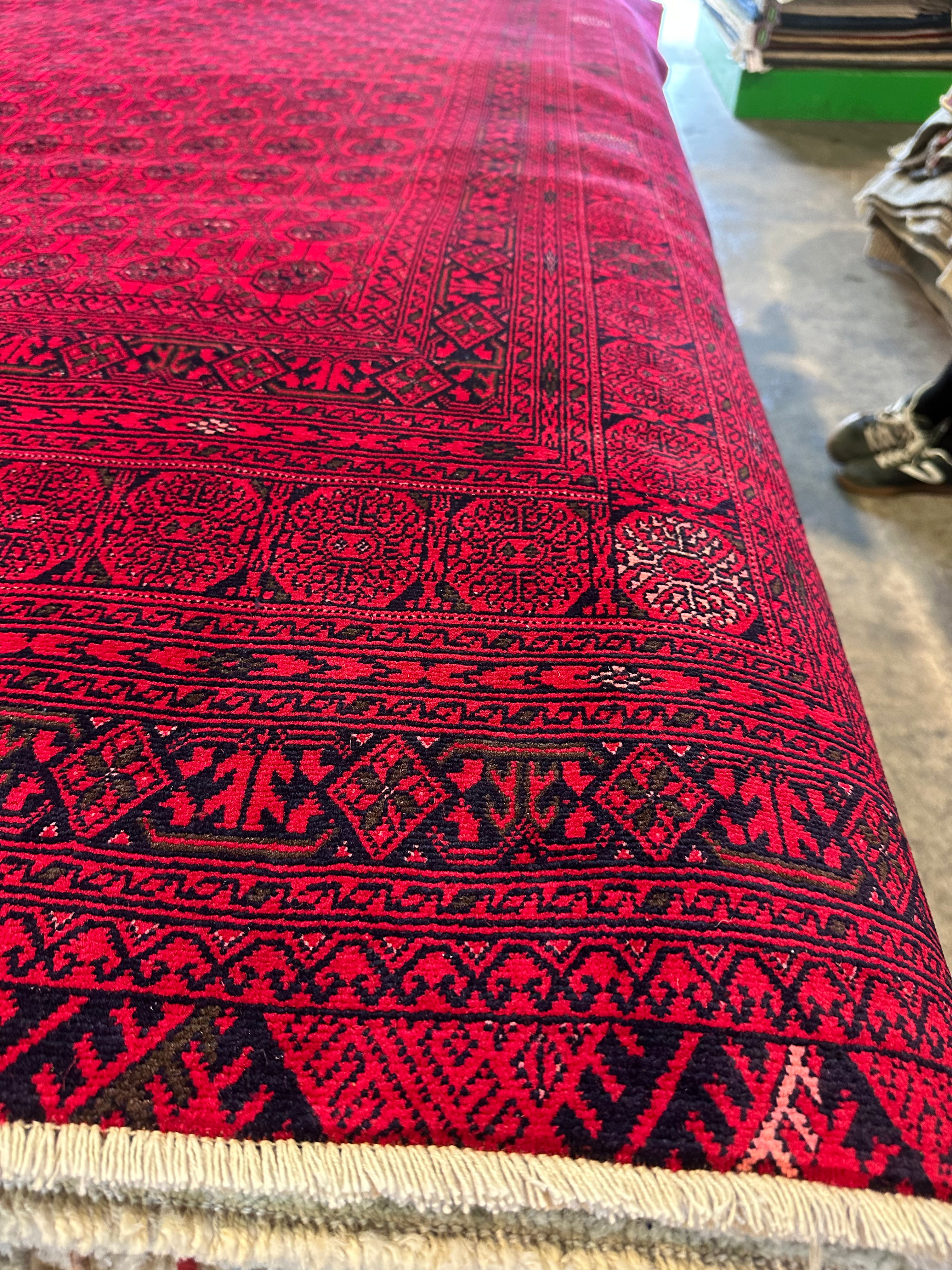 Karen Prell 6.4x9.3 Red Afghani Beljik Rug