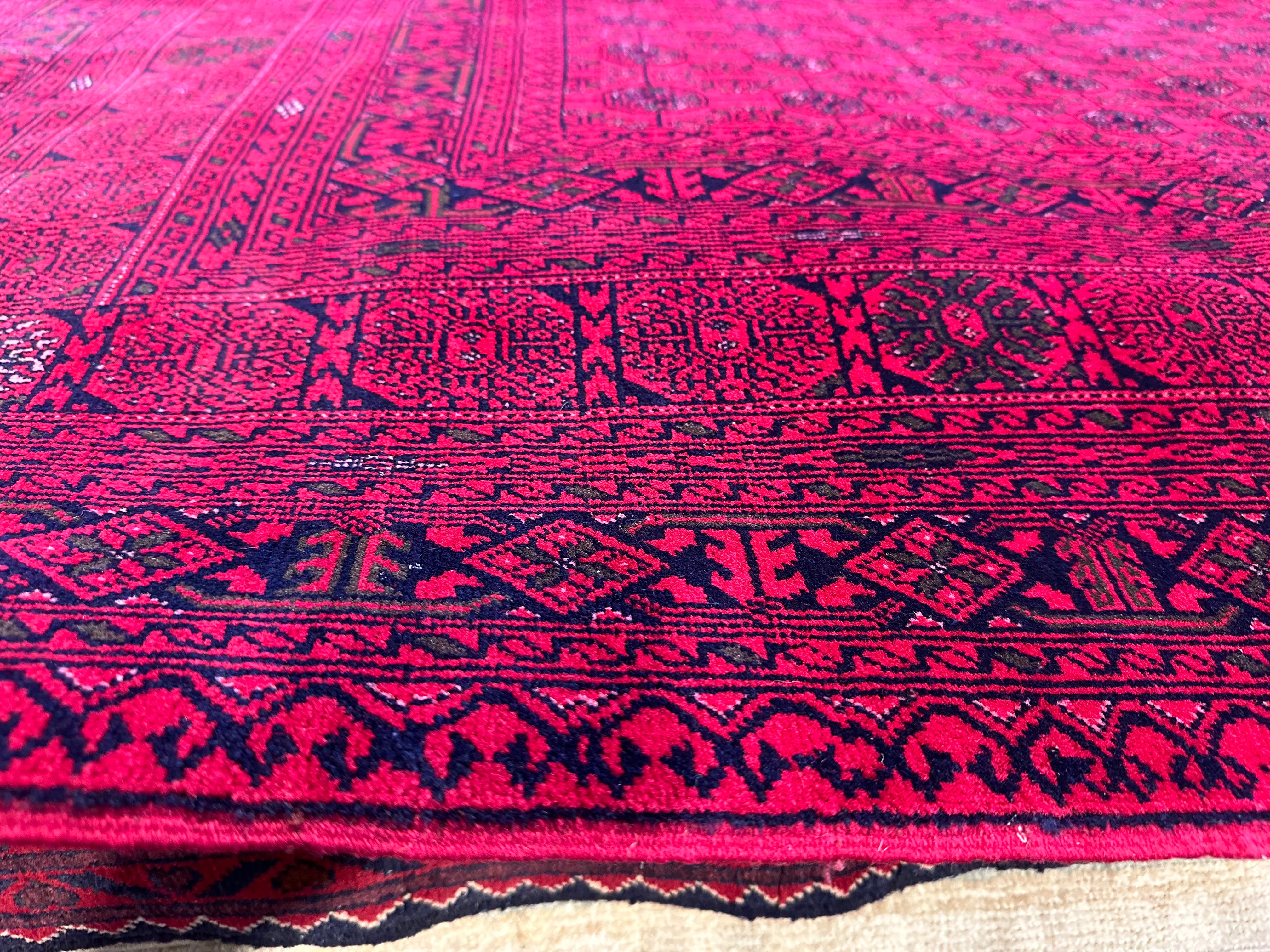 Karen Prell 6.4x9.3 Red Afghani Beljik Rug