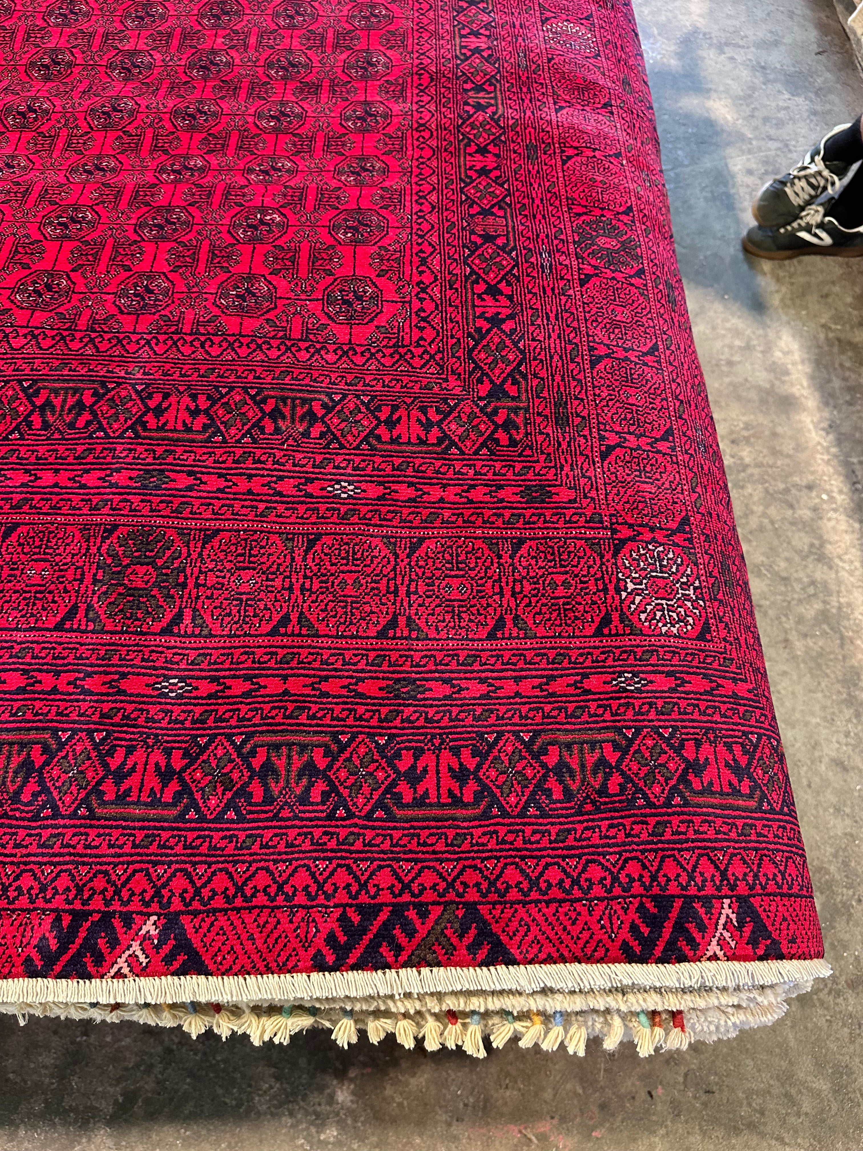 Karen Prell 6.4x9.3 Red Afghani Beljik Rug
