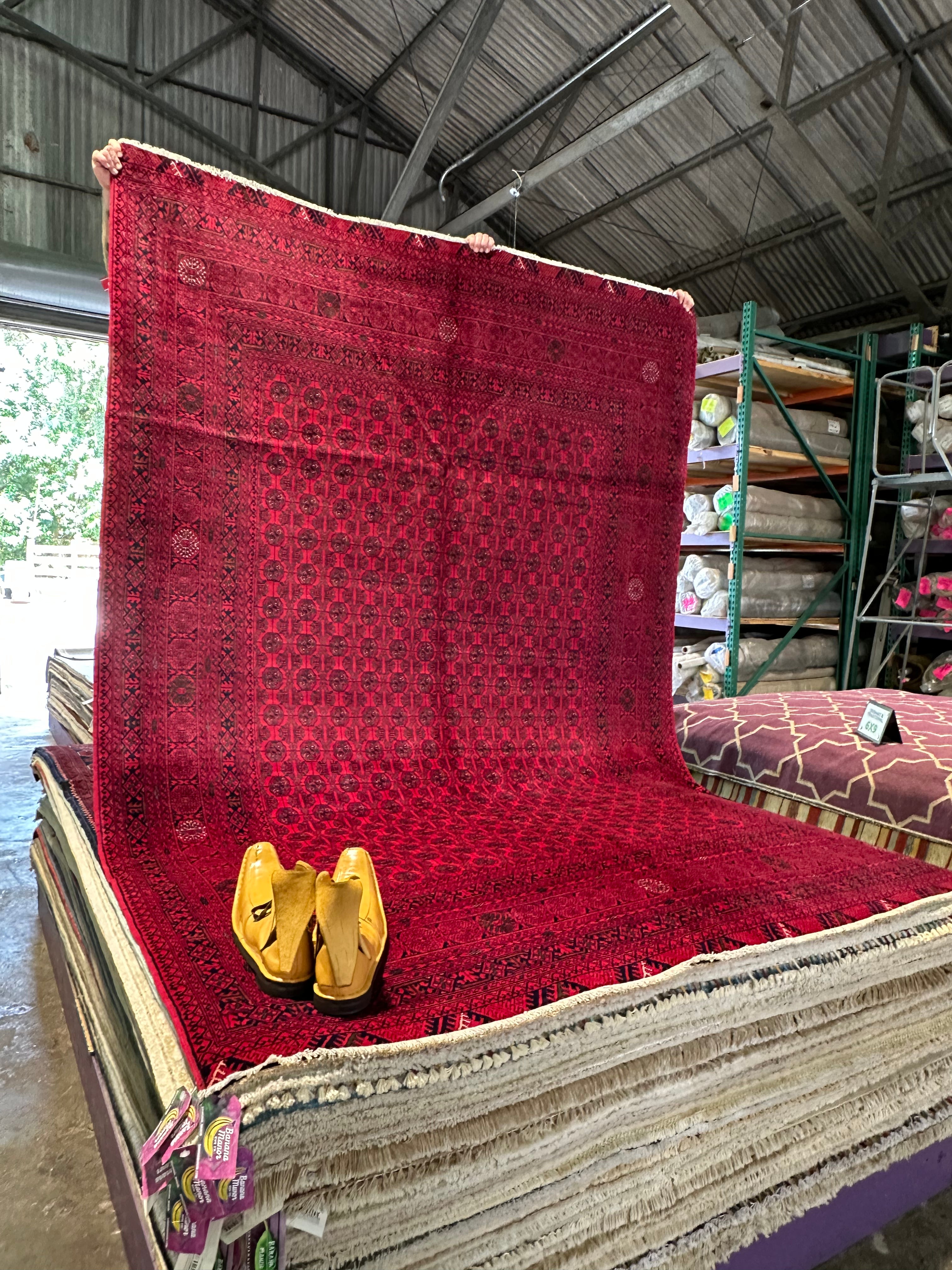 Karen Prell 6.4x9.3 Red Afghani Beljik Rug