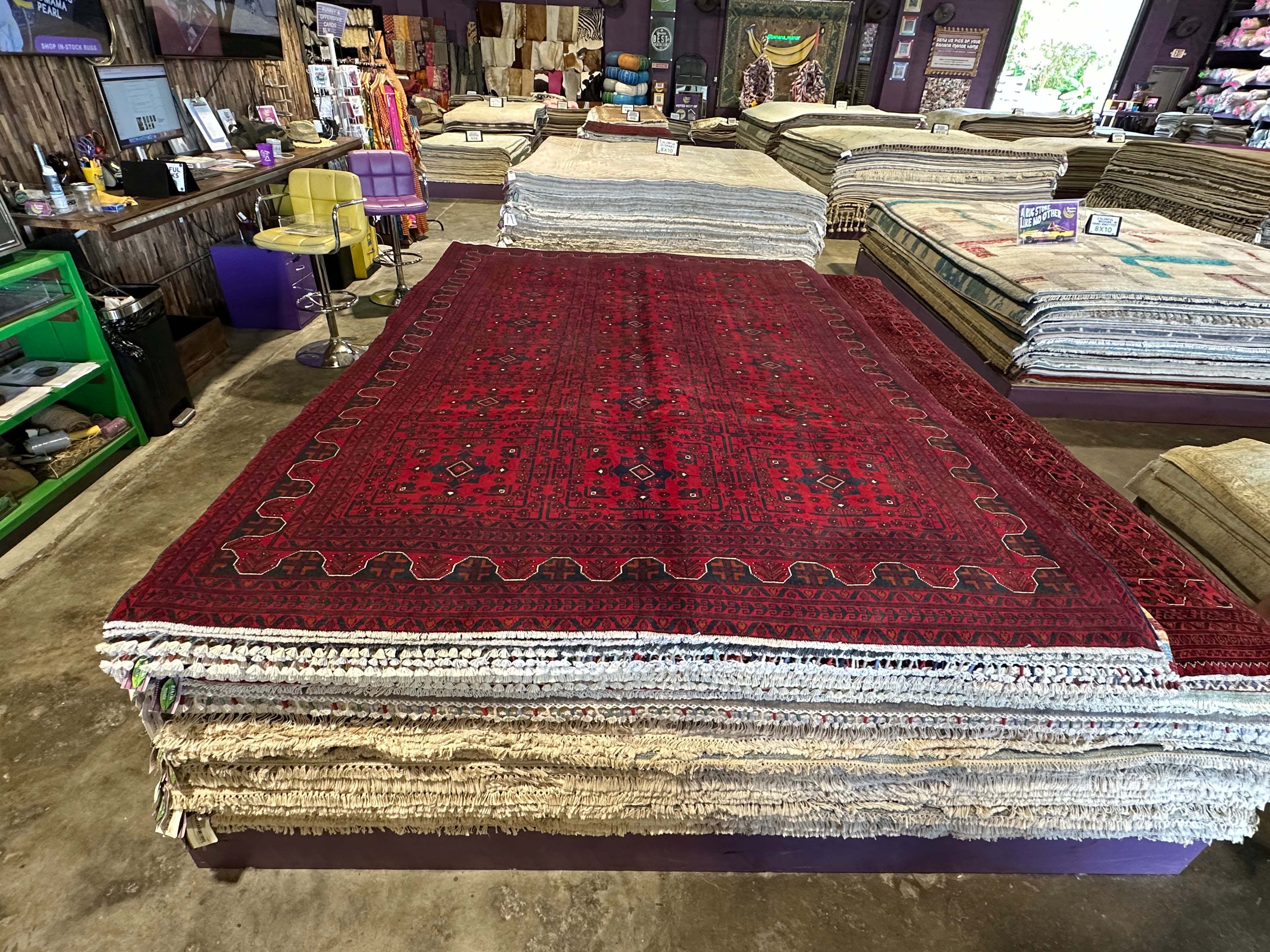 Kimmy Bowen 6.7x9.8 Red Afghani Khamyab Rug