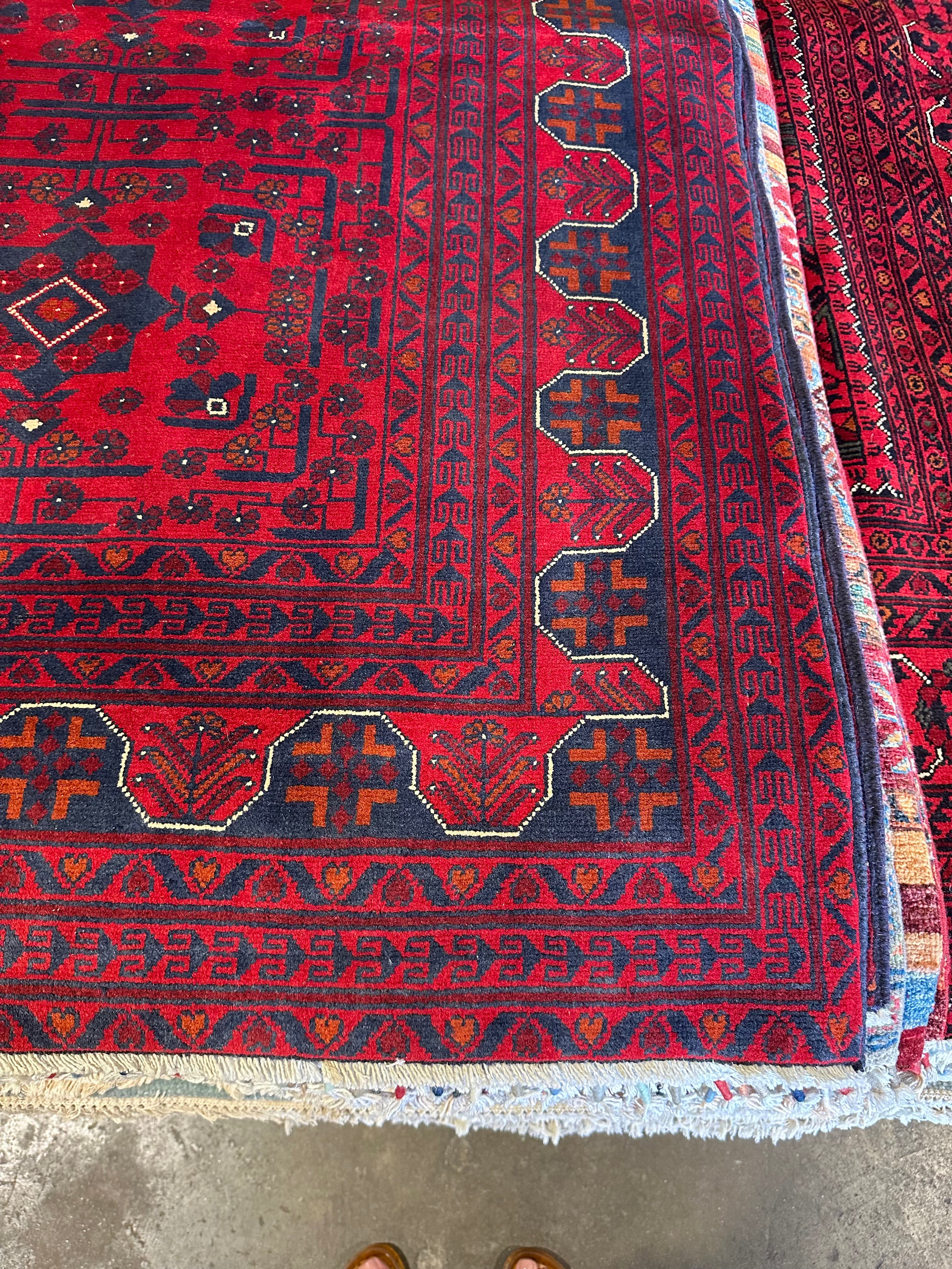 Kimmy Bowen 6.7x9.8 Red Afghani Khamyab Rug