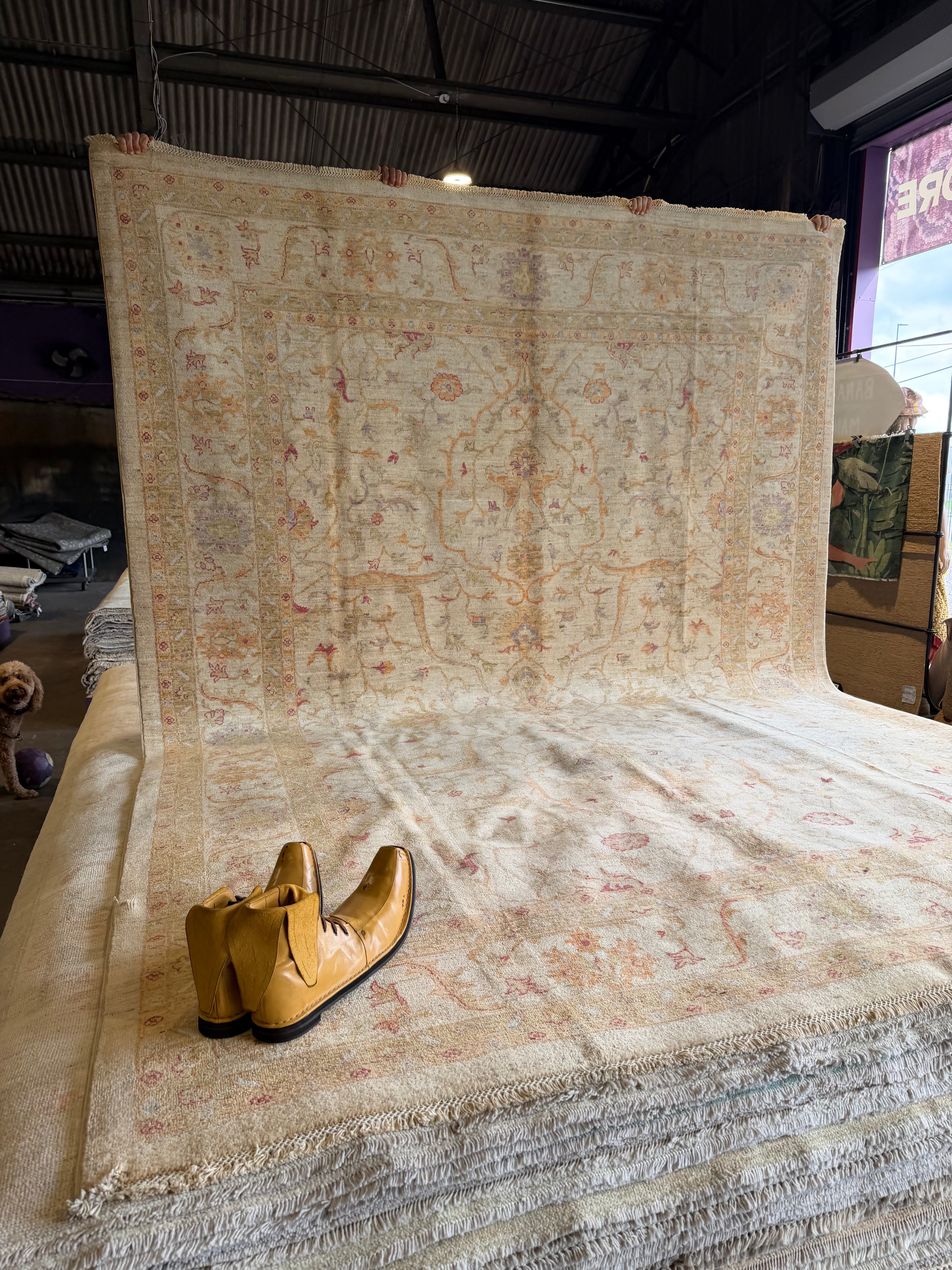 Laura Redman 8.2x11.3 Yellow Afghani Sultani Rug