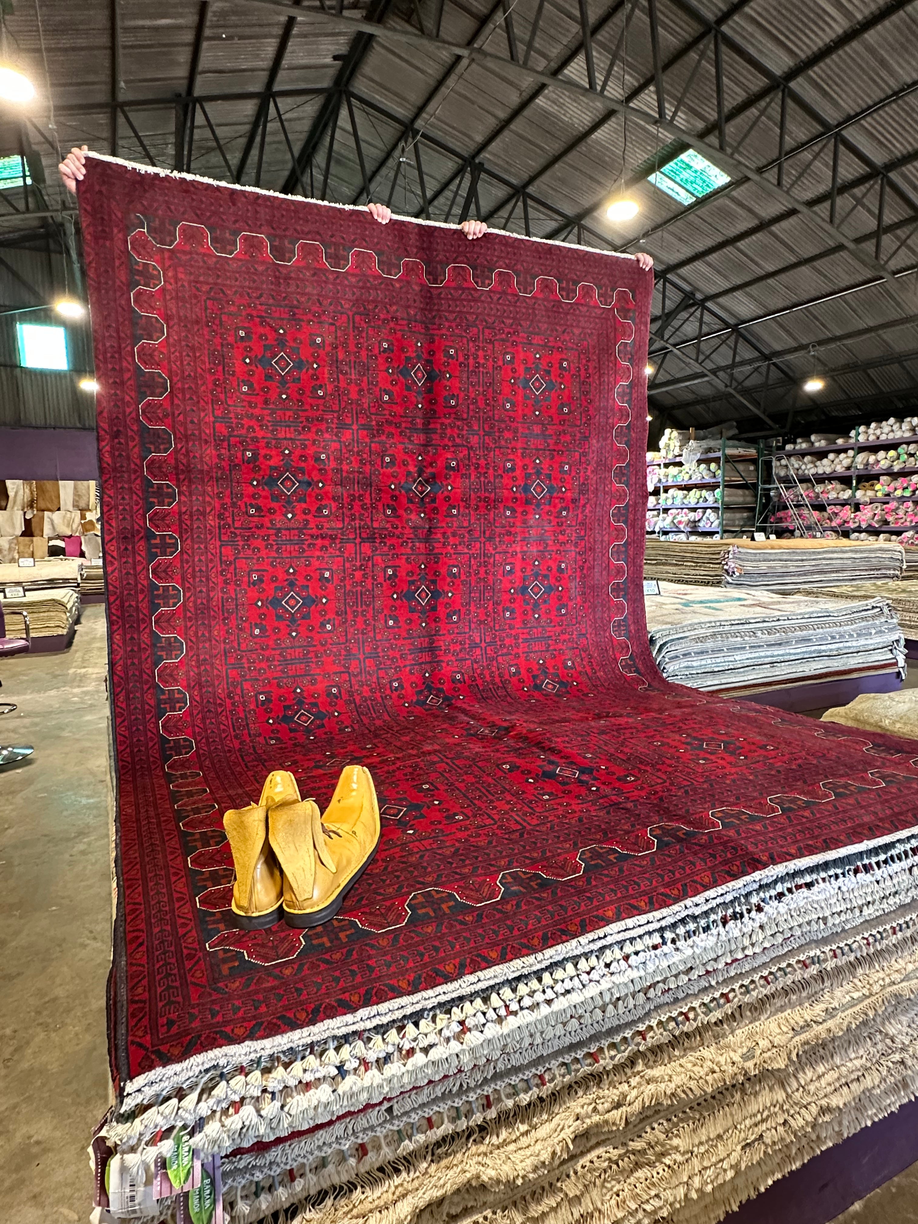 Kimmy Bowen 6.7x9.8 Red Afghani Khamyab Rug
