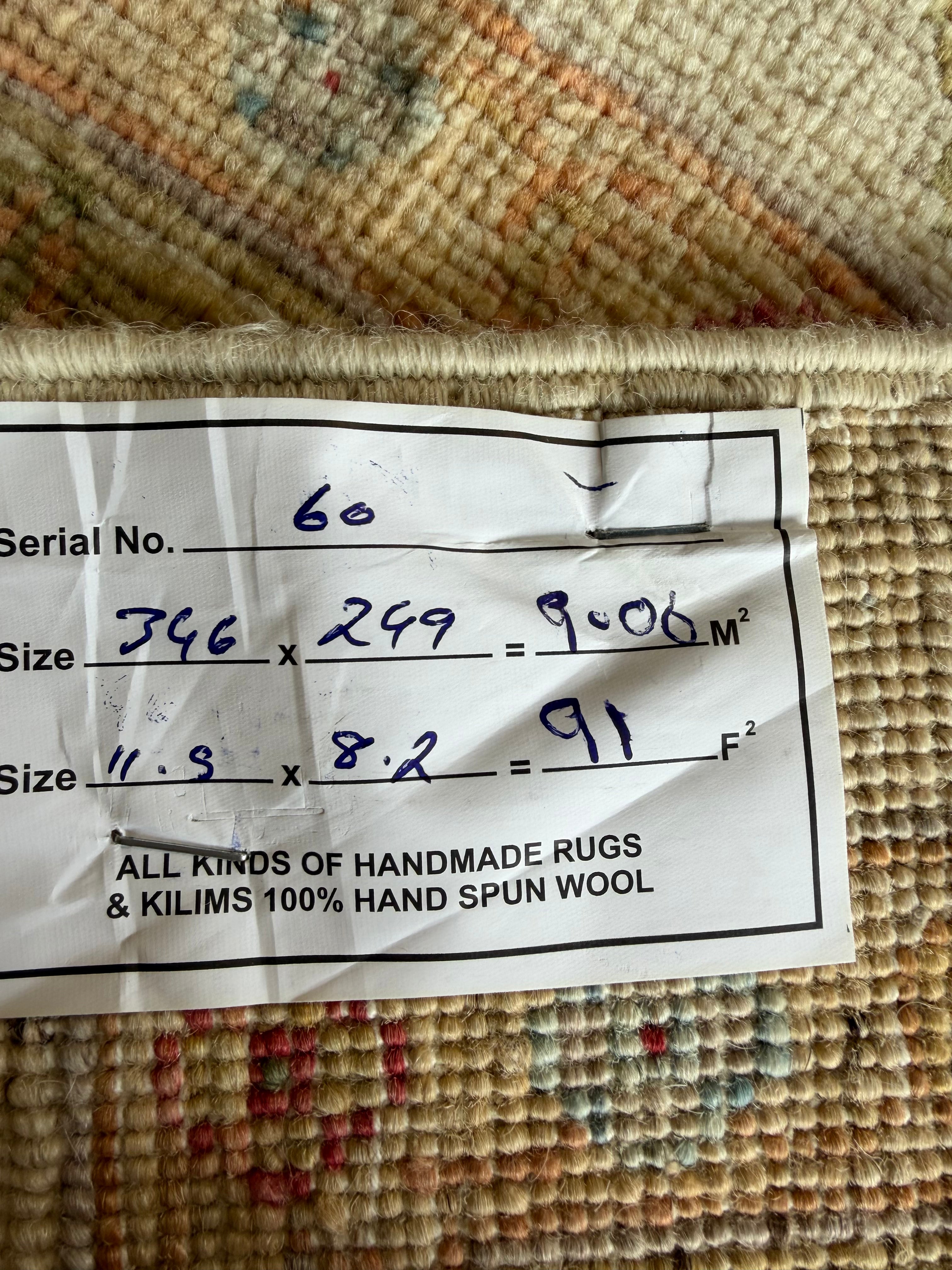 Laura Redman 8.2x11.3 Yellow Afghani Sultani Rug