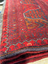 Tracie Thomas 3.6x4.10 Red Afghani Khal Muhammad Rug