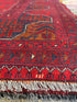 Tracie Thomas 3.6x4.10 Red Afghani Khal Muhammad Rug