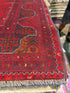 Tracie Thomas 3.6x4.10 Red Afghani Khal Muhammad Rug