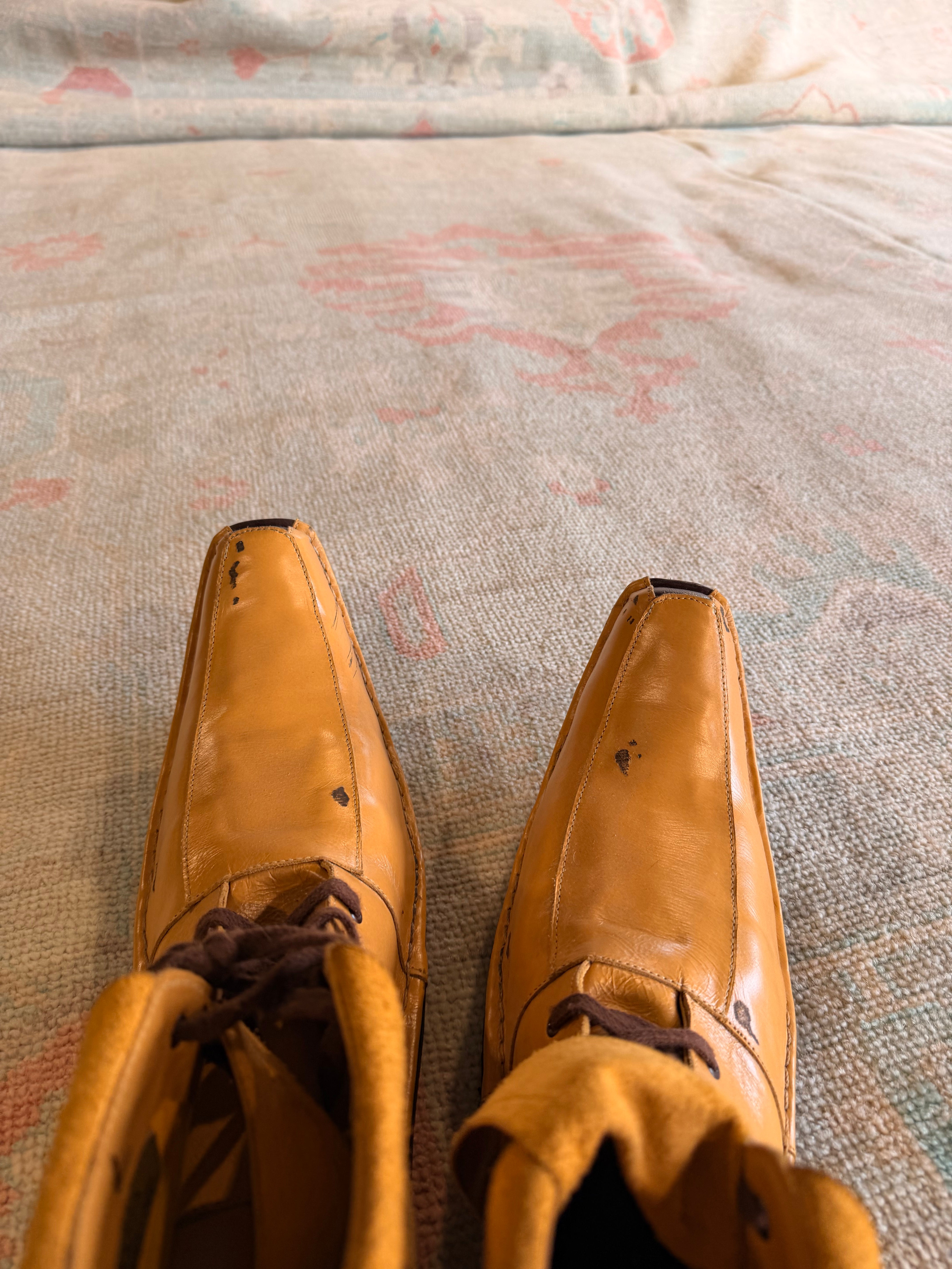 Amy Nade 9.11x13.5 Blue and Pink Afghani Whitewashed Oushak