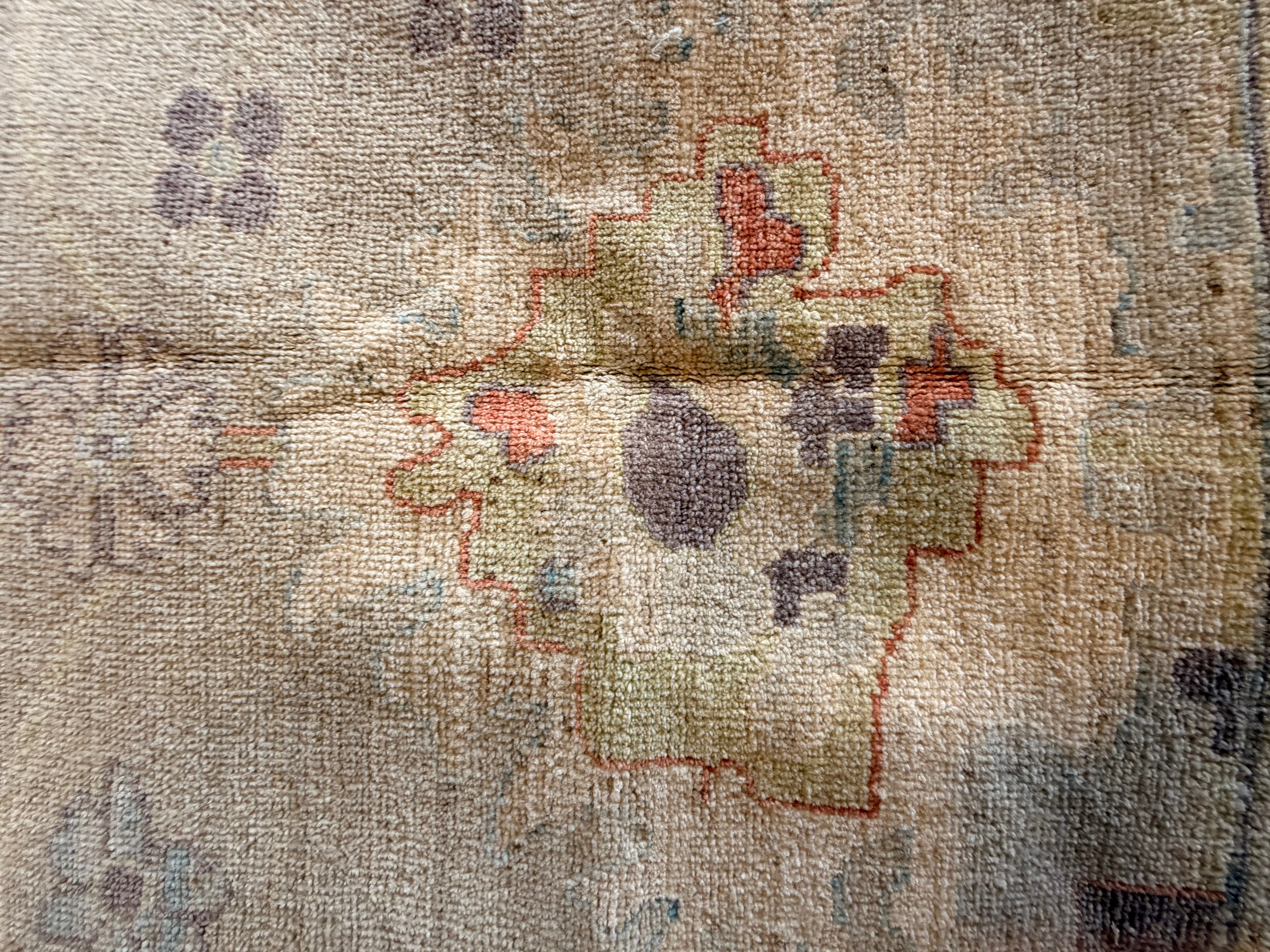 Darla 10x13.7 Purple Multi Afghani Whitewashed Oushak