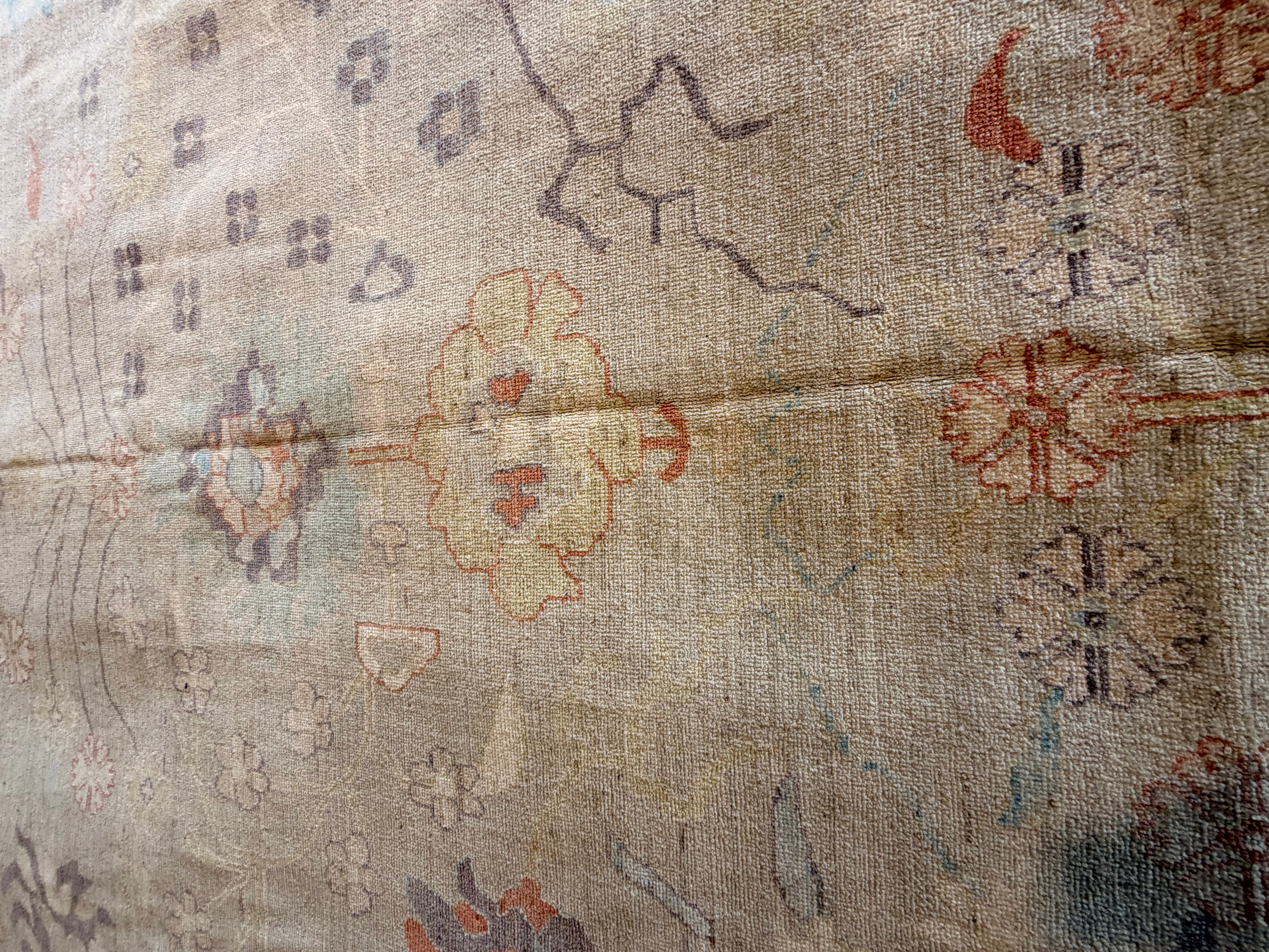 Darla 10x13.7 Purple Multi Afghani Whitewashed Oushak