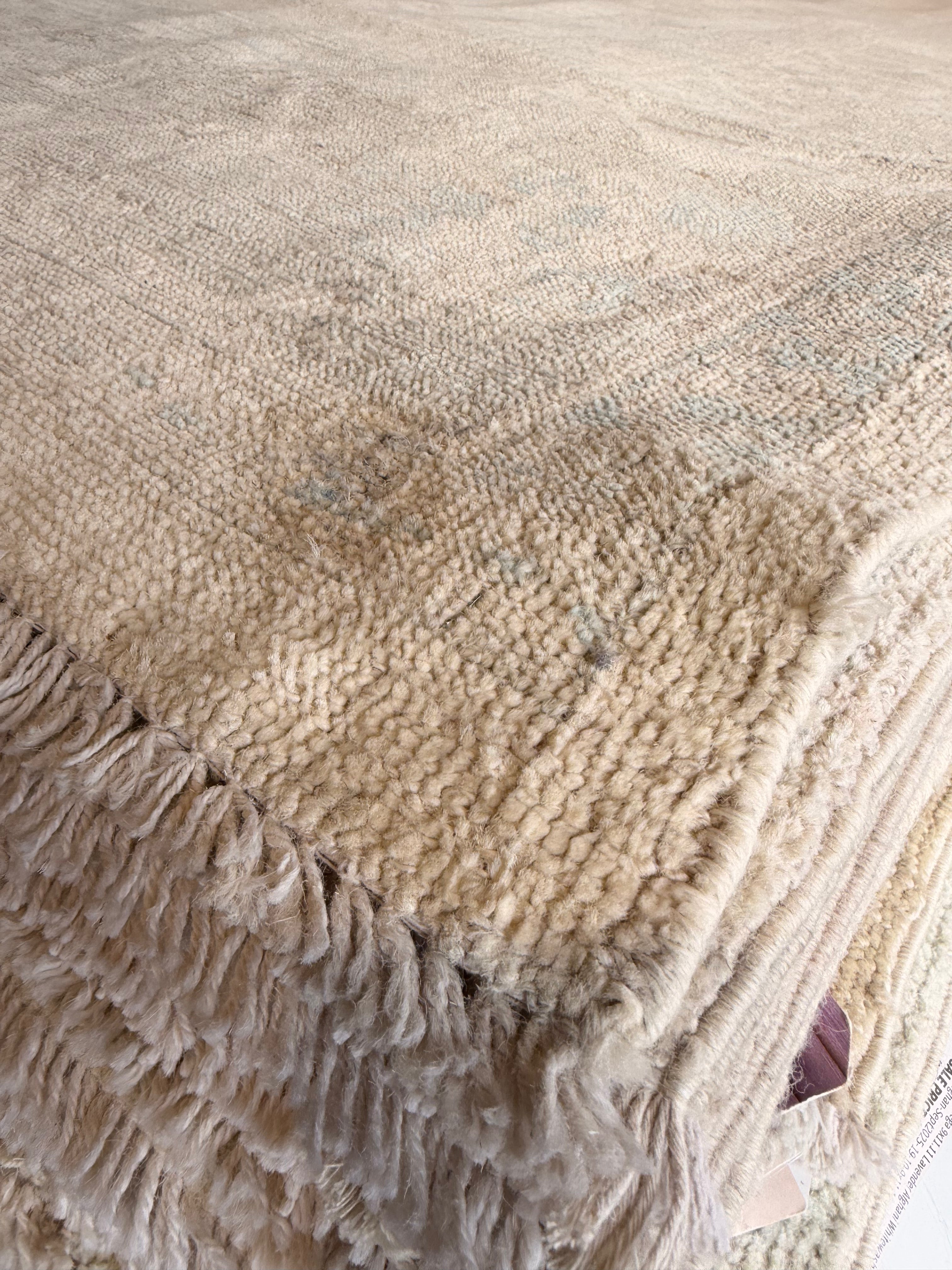 Aleksandra Yermak 9.2x11.8 Beige Multi Afghani Whitewashed Oushak