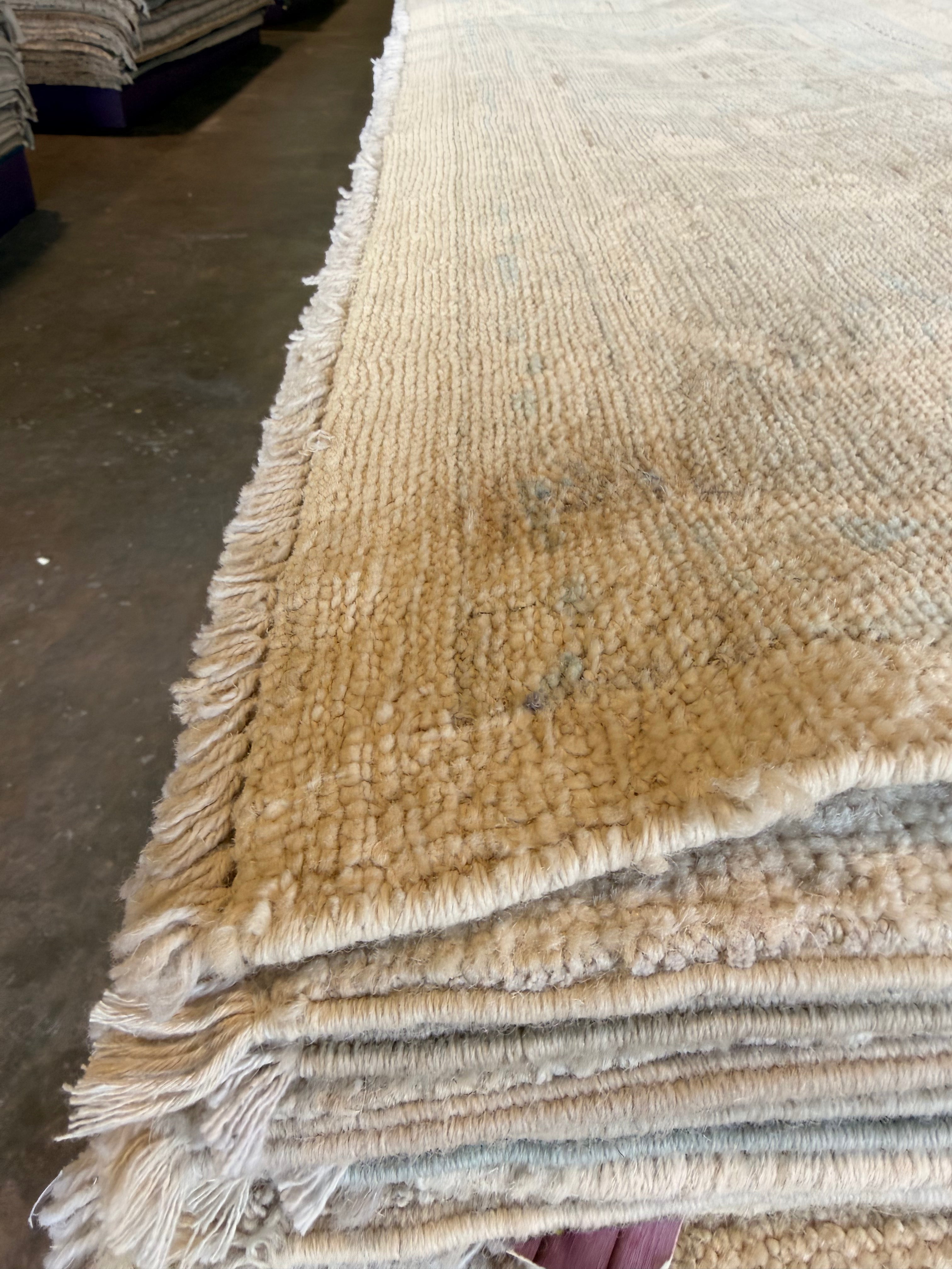 Aleksandra Yermak 9.2x11.8 Beige Multi Afghani Whitewashed Oushak